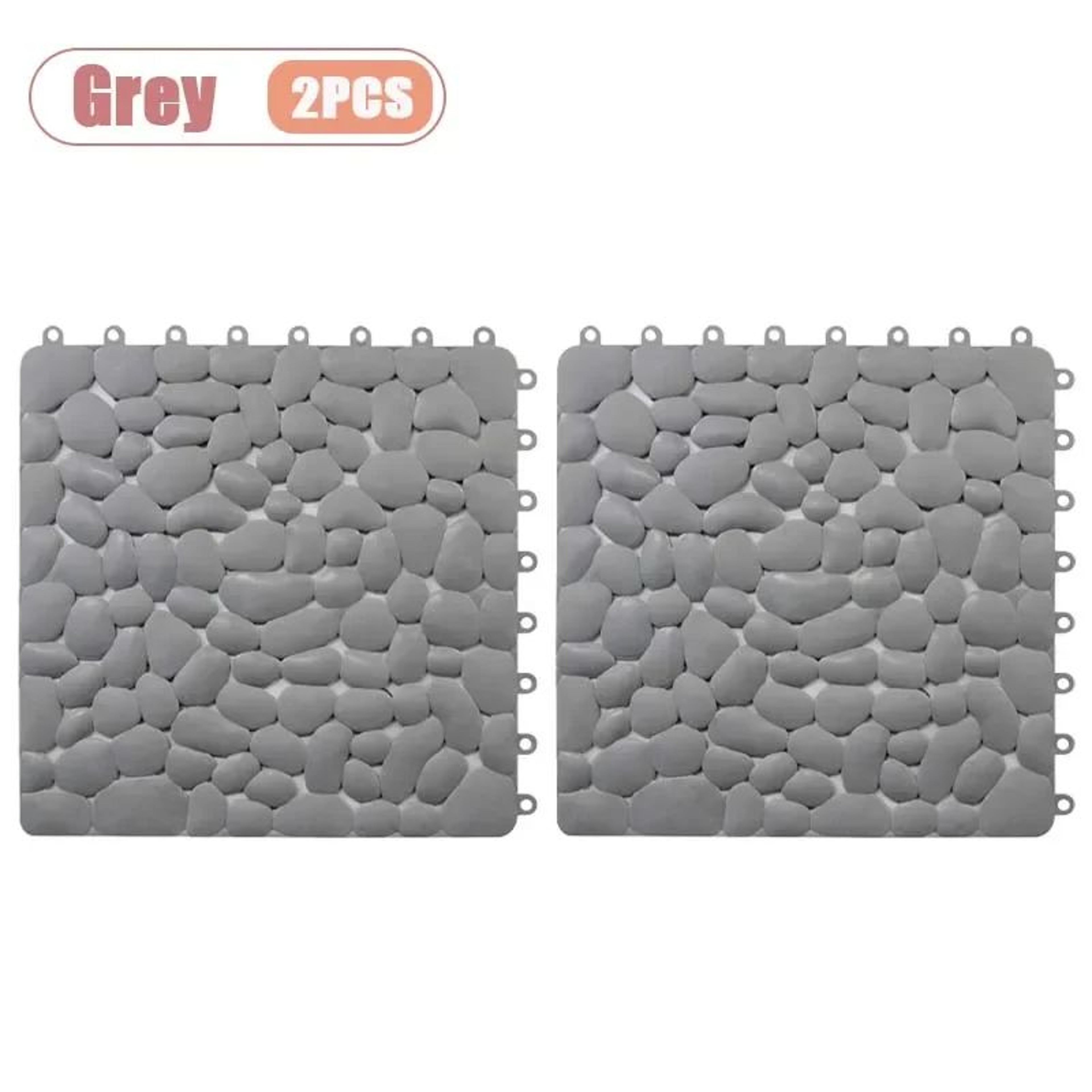 Interlocking Pebble NonSlip Shower Mat 118 Inch Waterproof Bathroom Floor Tiles 19