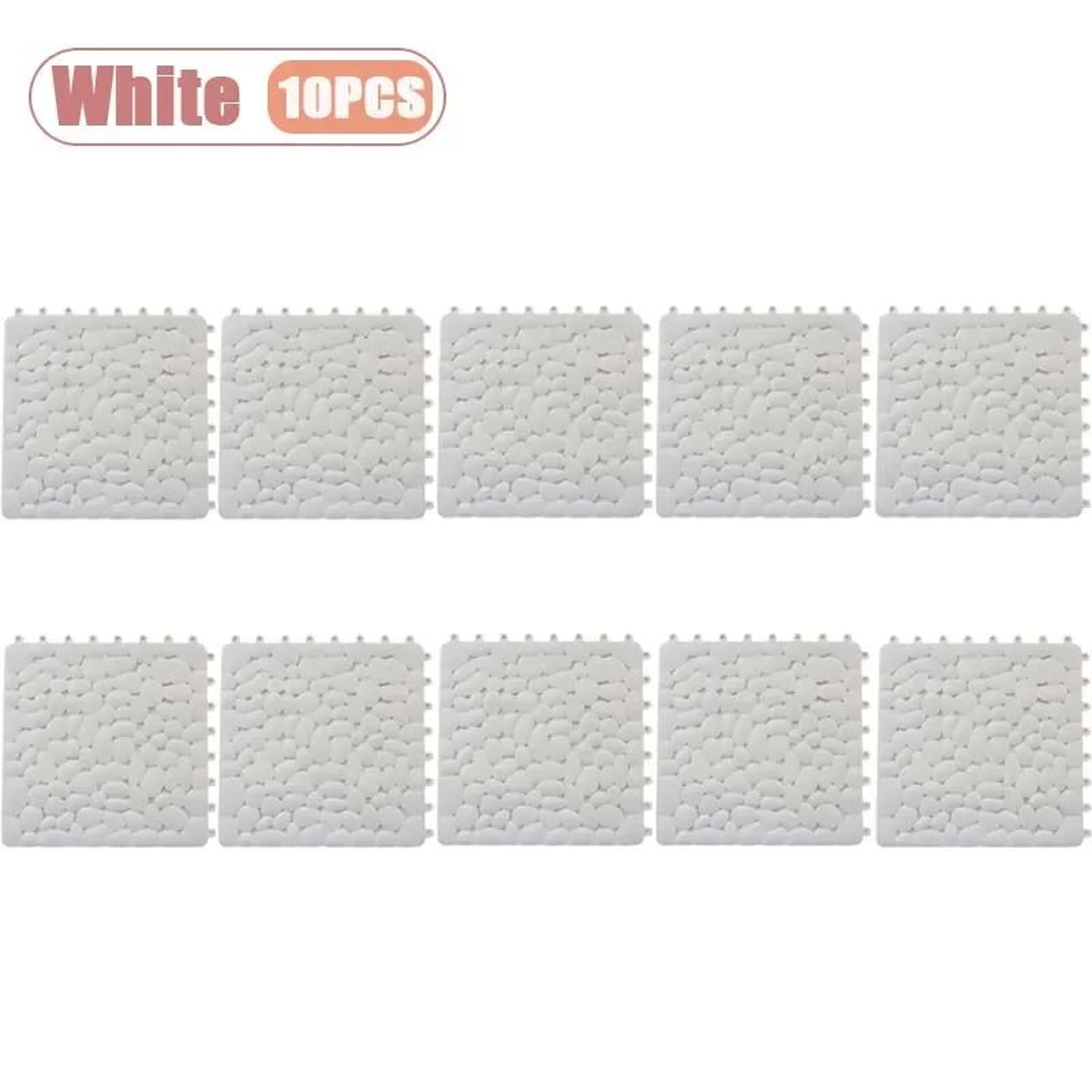 Interlocking Pebble NonSlip Shower Mat 118 Inch Waterproof Bathroom Floor Tiles 15