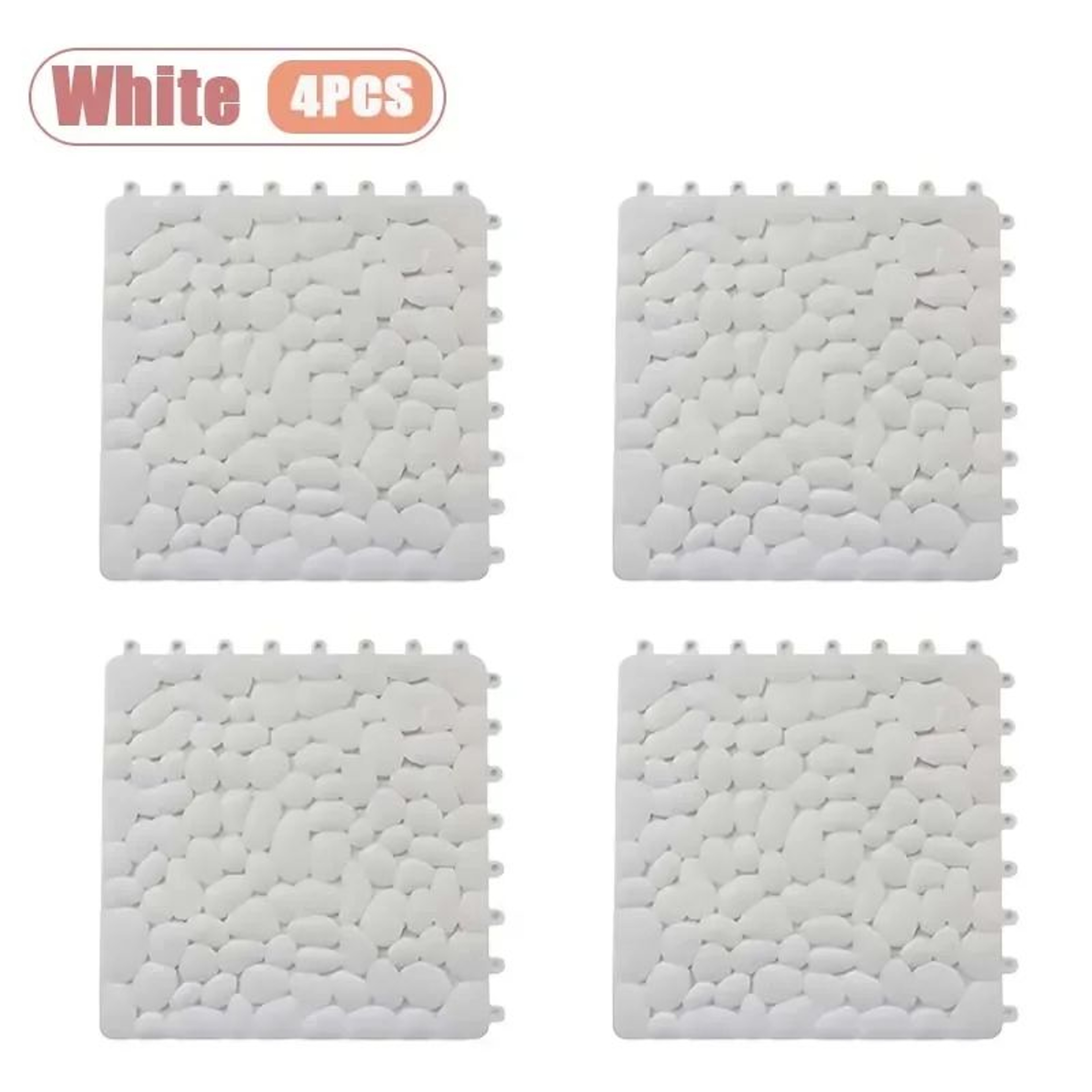 Interlocking Pebble NonSlip Shower Mat 118 Inch Waterproof Bathroom Floor Tiles 11