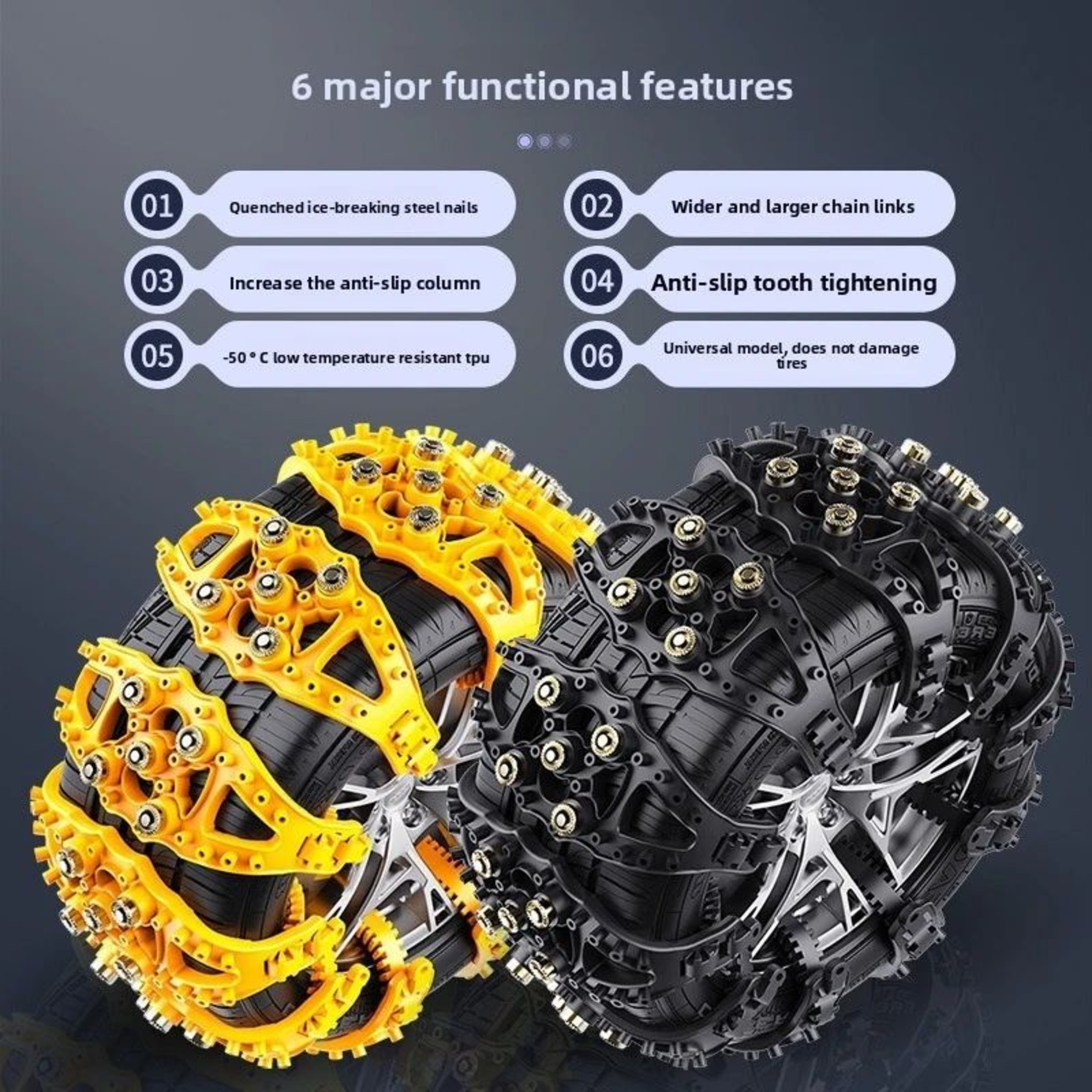 Universal Emergency Tire Snow Chains For Cars SUVs And Pickup Trucks 3