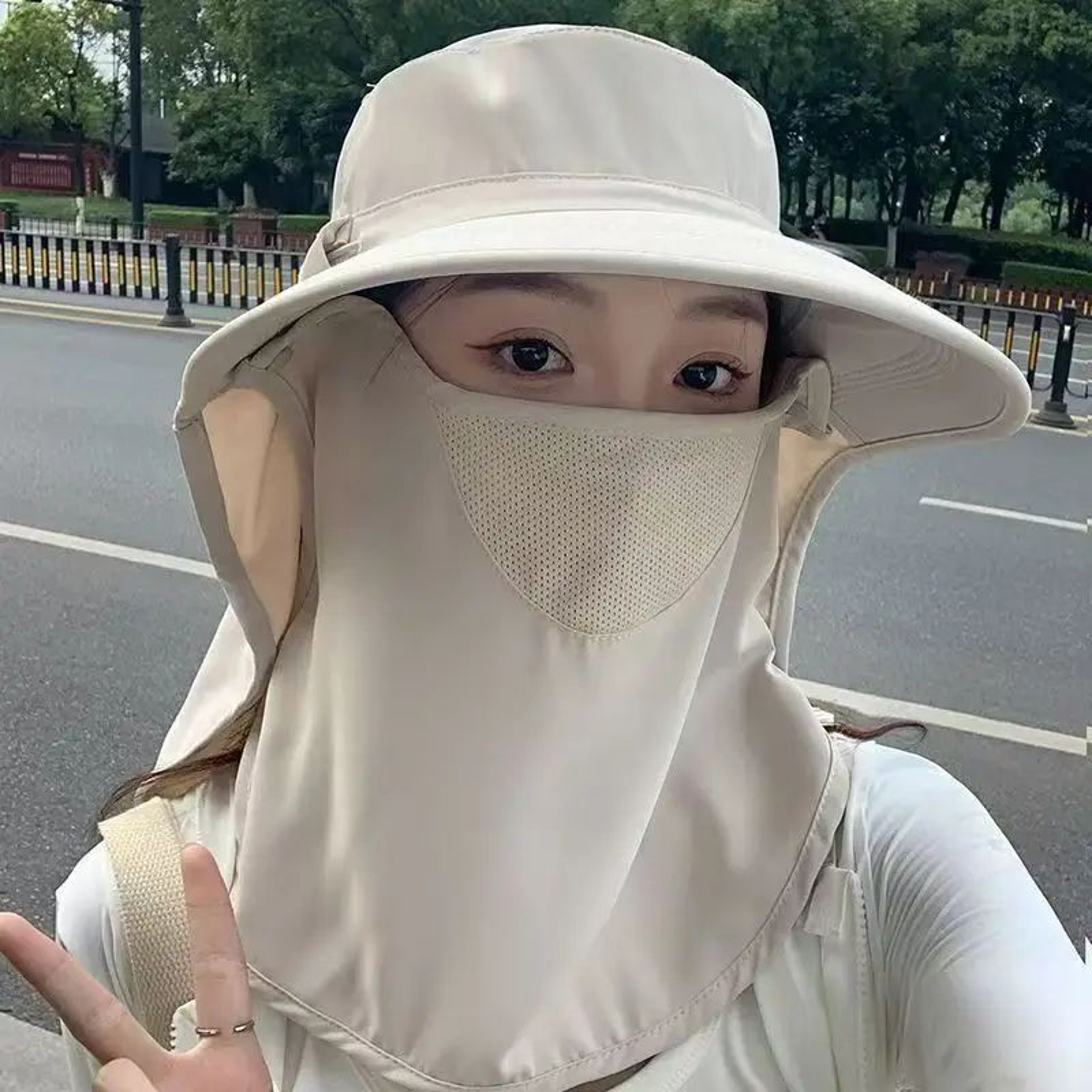 Womens UV Protection Sun Hat With Face Cover And Neck Flap 1