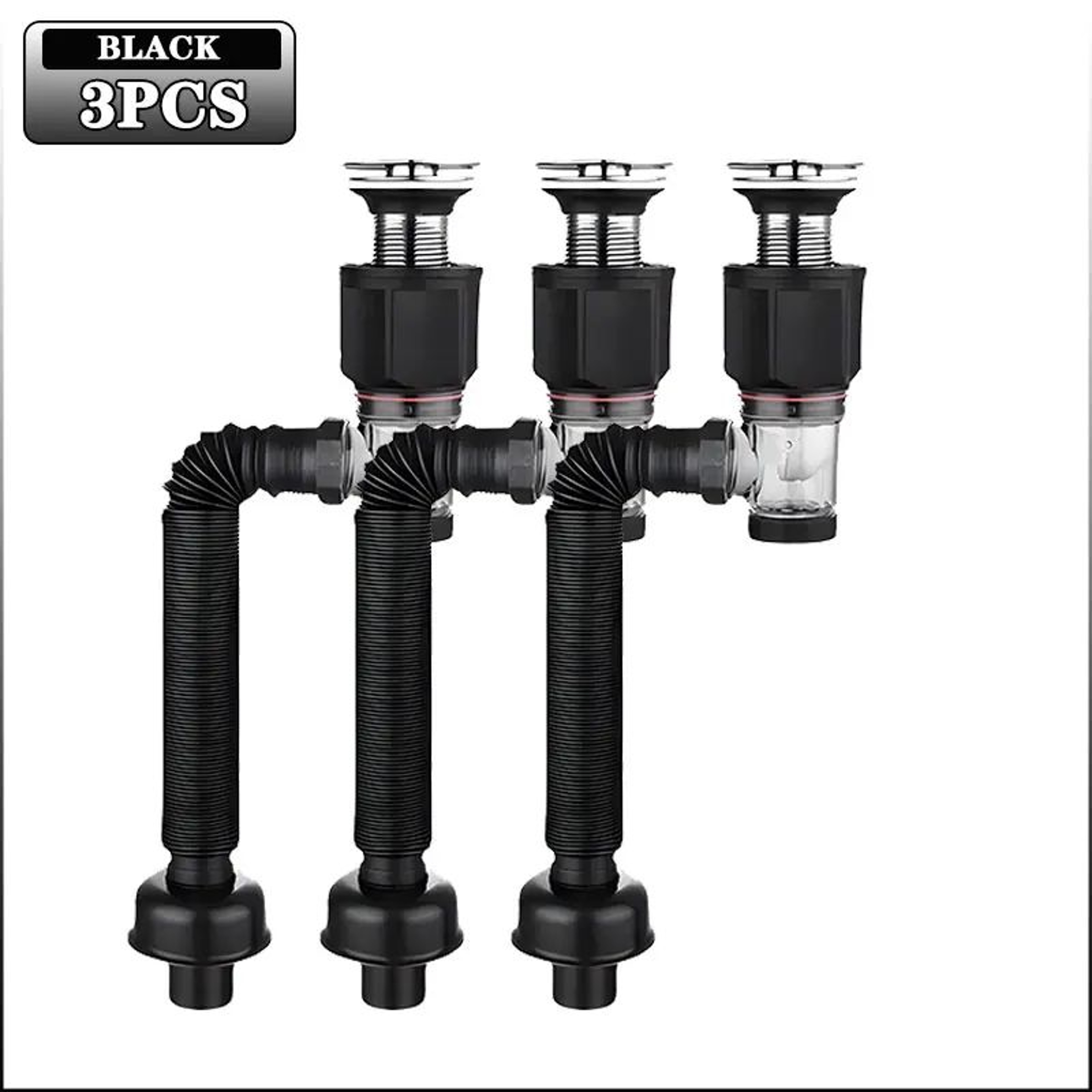 FlipTop AntiOdor Sink Drain With Flexible AntiClog Pipe 9