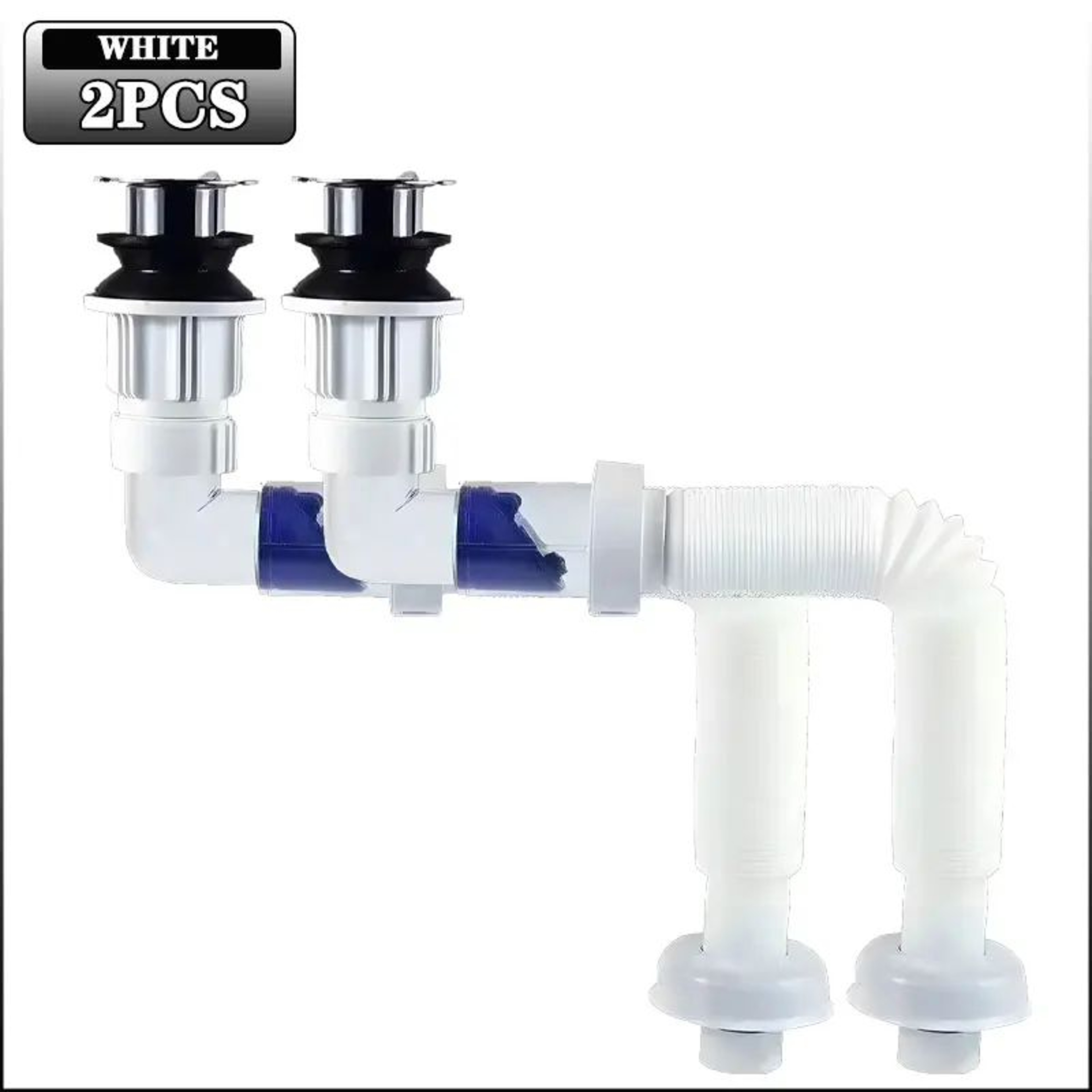 FlipTop AntiOdor Sink Drain With Flexible AntiClog Pipe 8