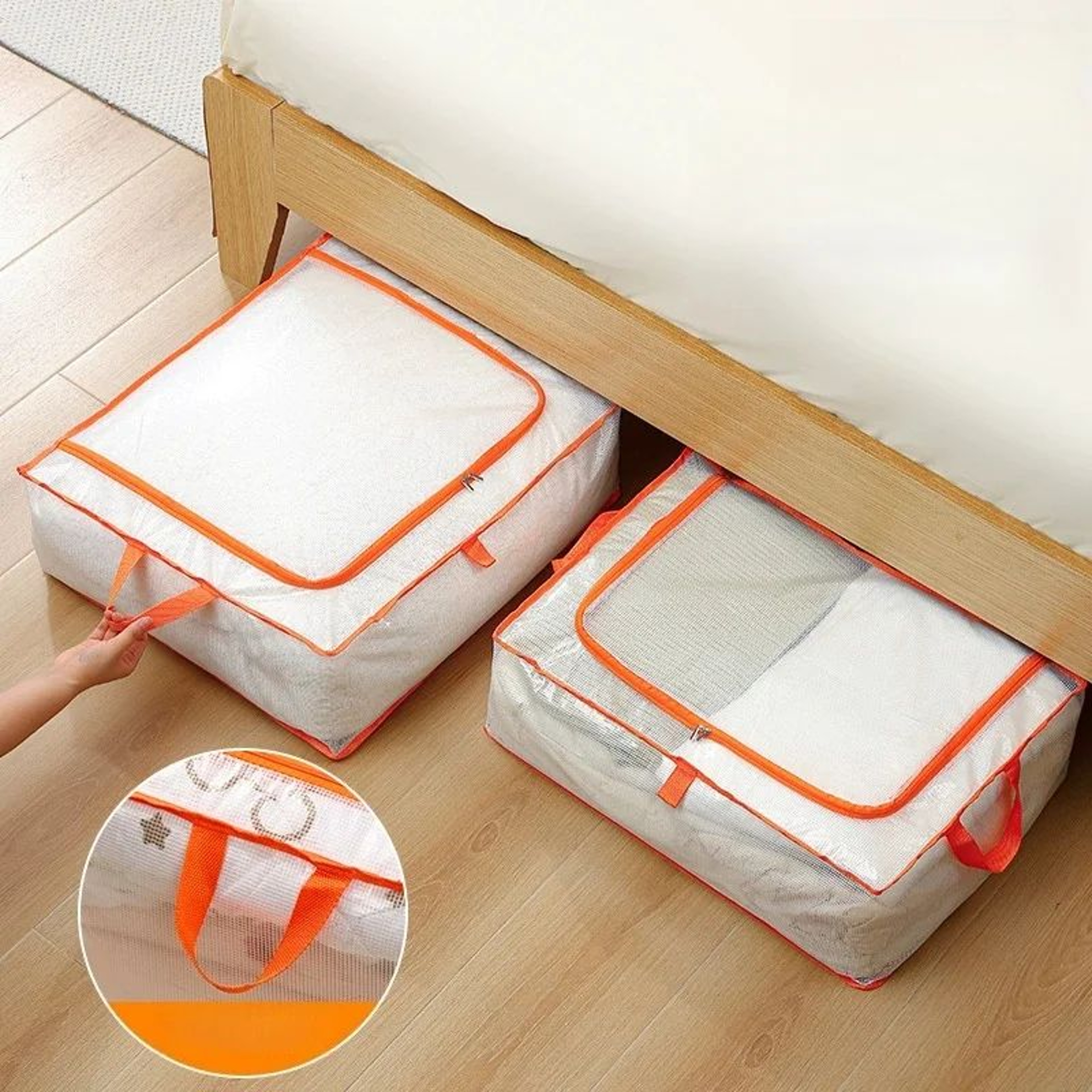 Large Capacity Zipper Underbed Storage Bag For Clothes And Bedding 3