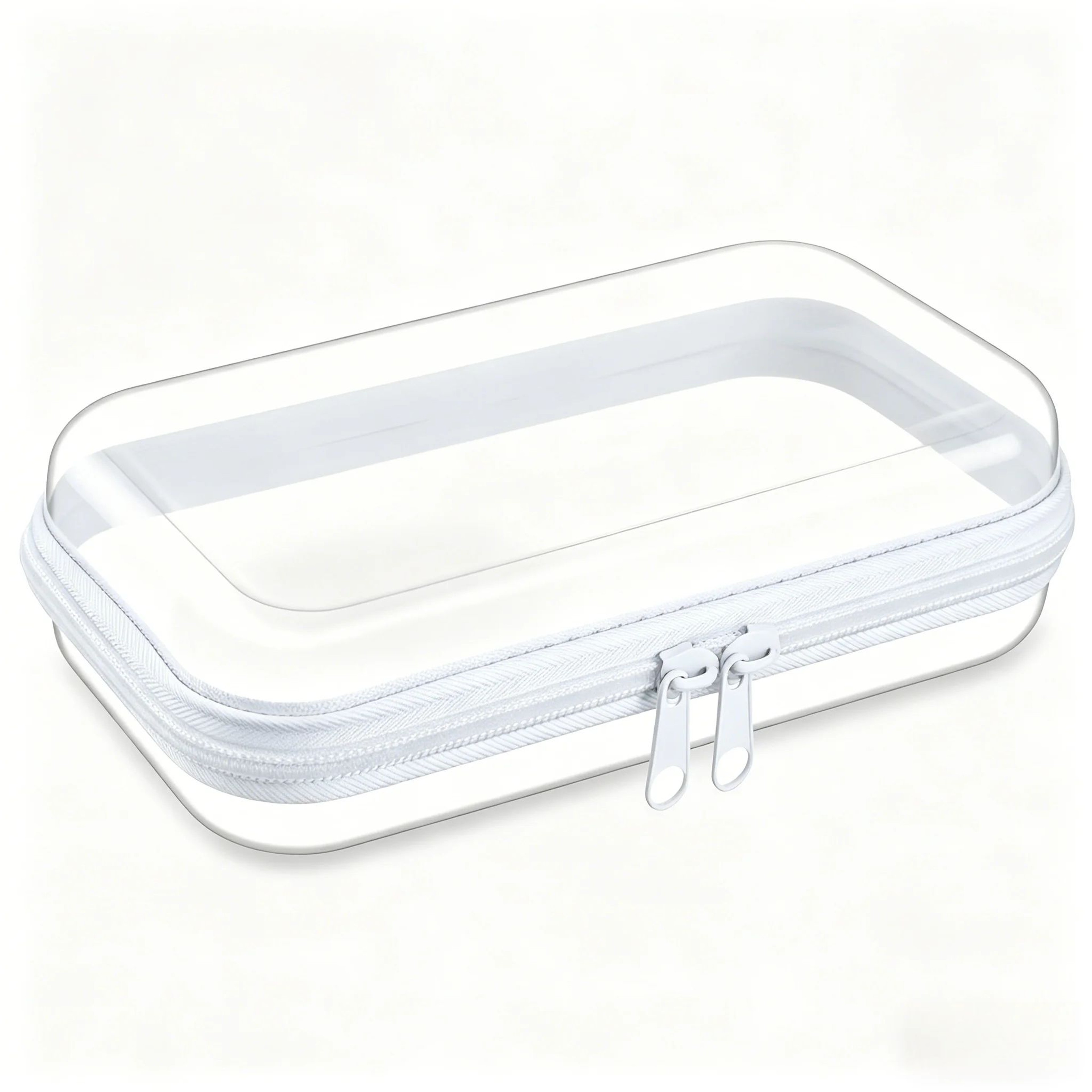 Clear Hard Shell Zipper Case Waterproof Travel Toiletry And Makeup Organizer 7