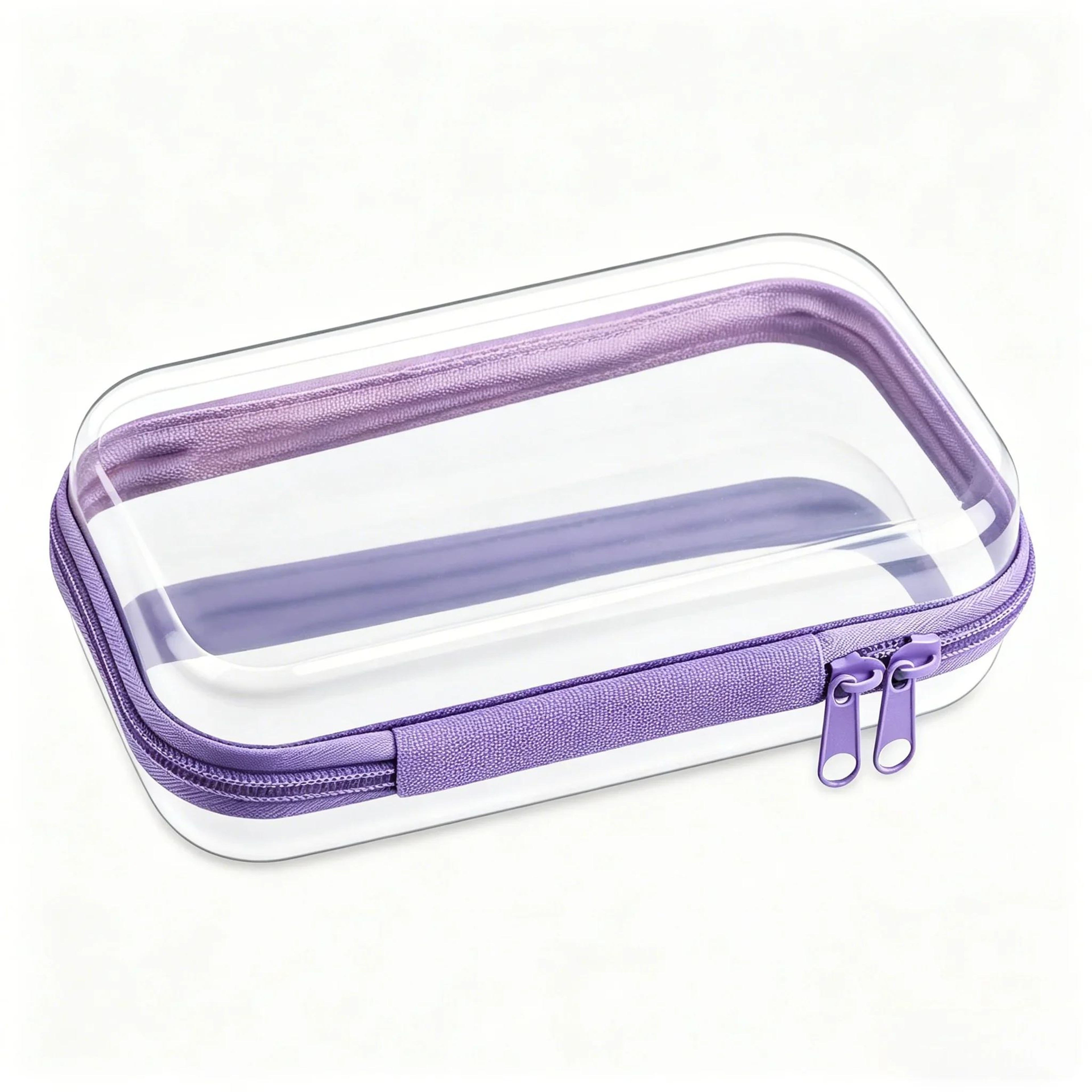 Clear Hard Shell Zipper Case Waterproof Travel Toiletry And Makeup Organizer 9