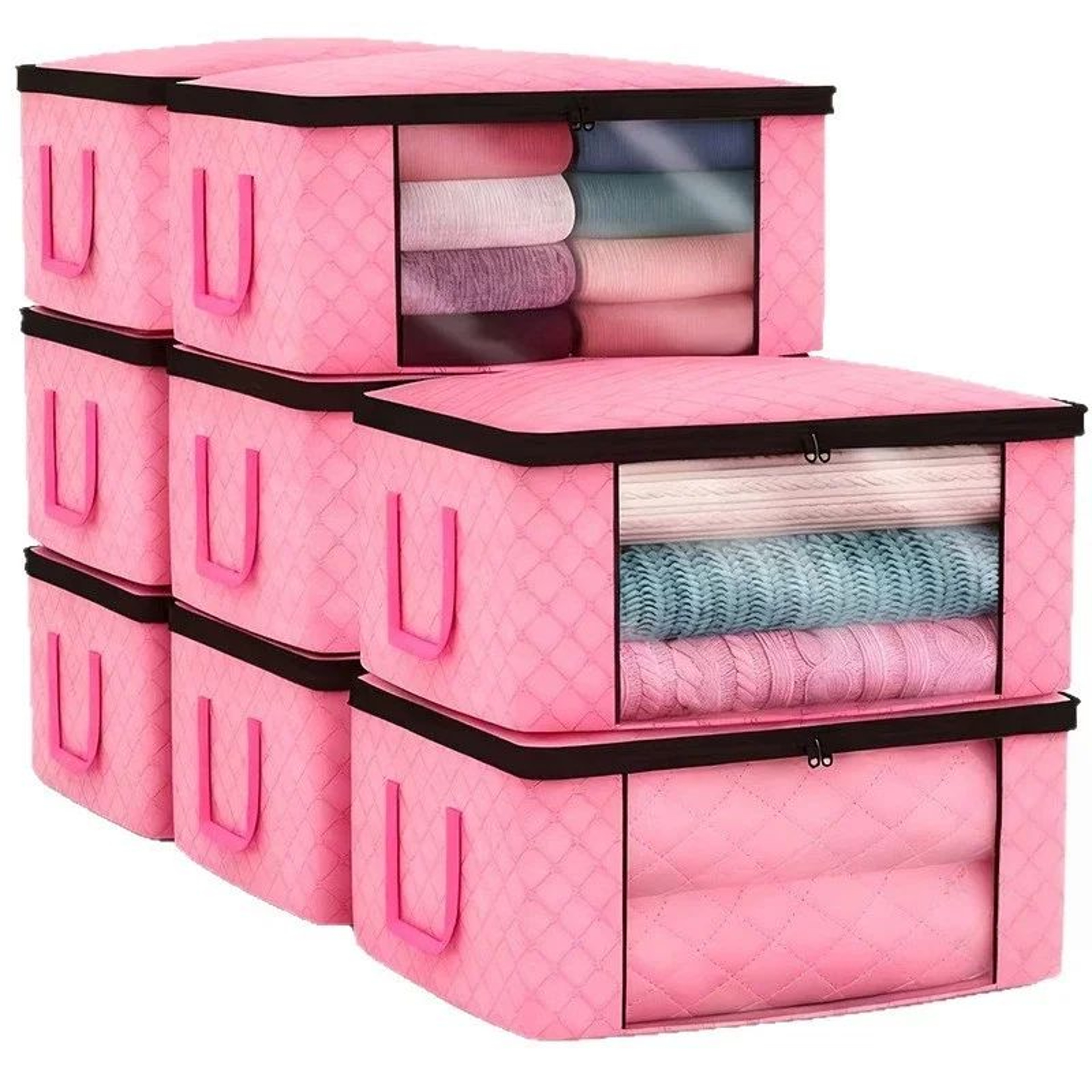 Foldable Clothes Storage Bags With Clear Window For Blankets Bedding And Closet Organization 1