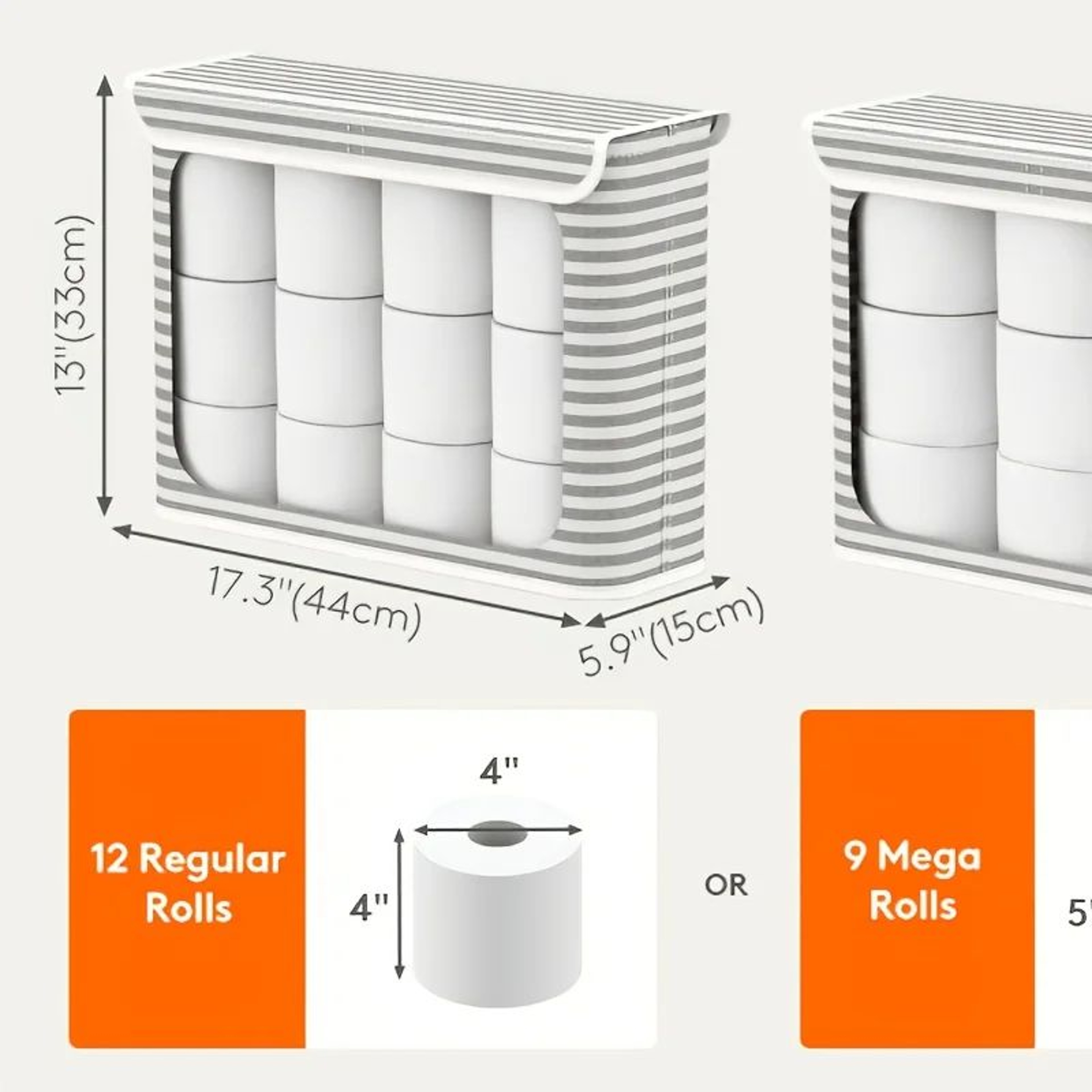 Foldable Toilet Paper Storage Holder With Lid For 9 To 12 Rolls 5