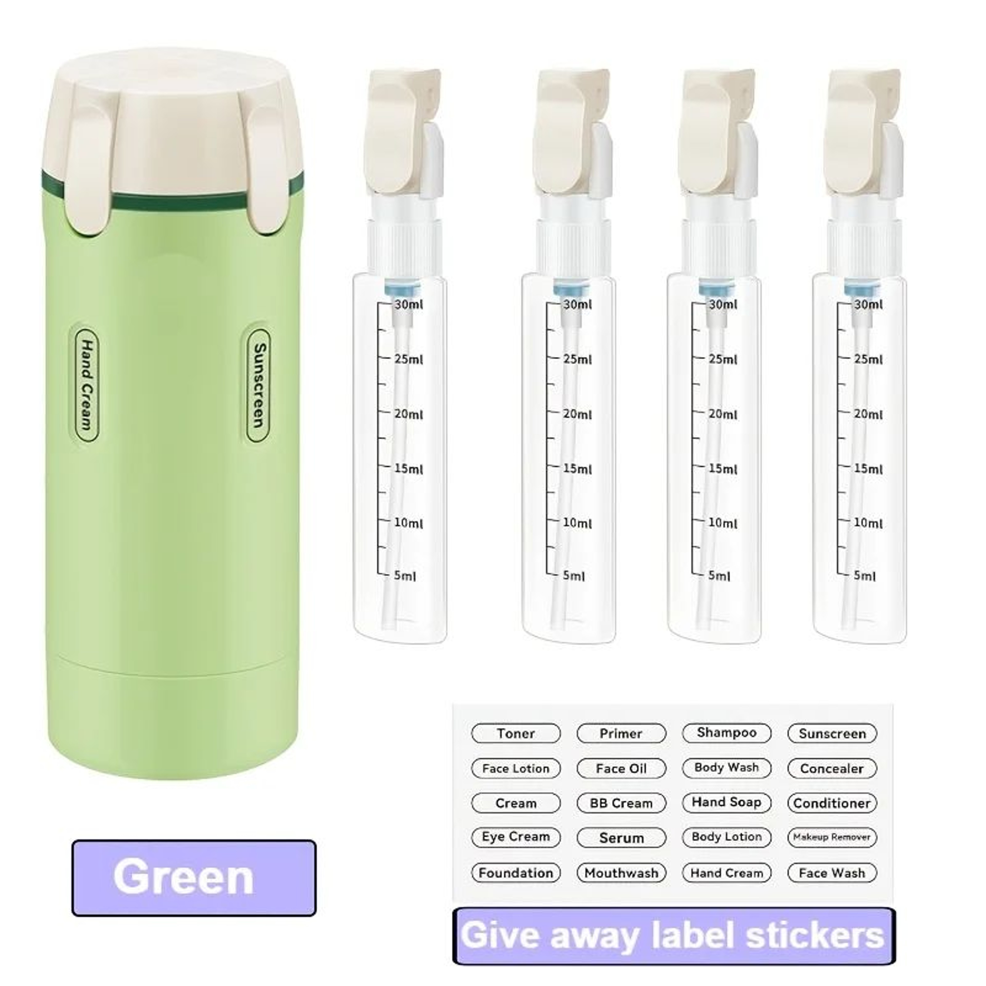 4in1 Leakproof Travel Dispenser Bottle For Toiletries 6