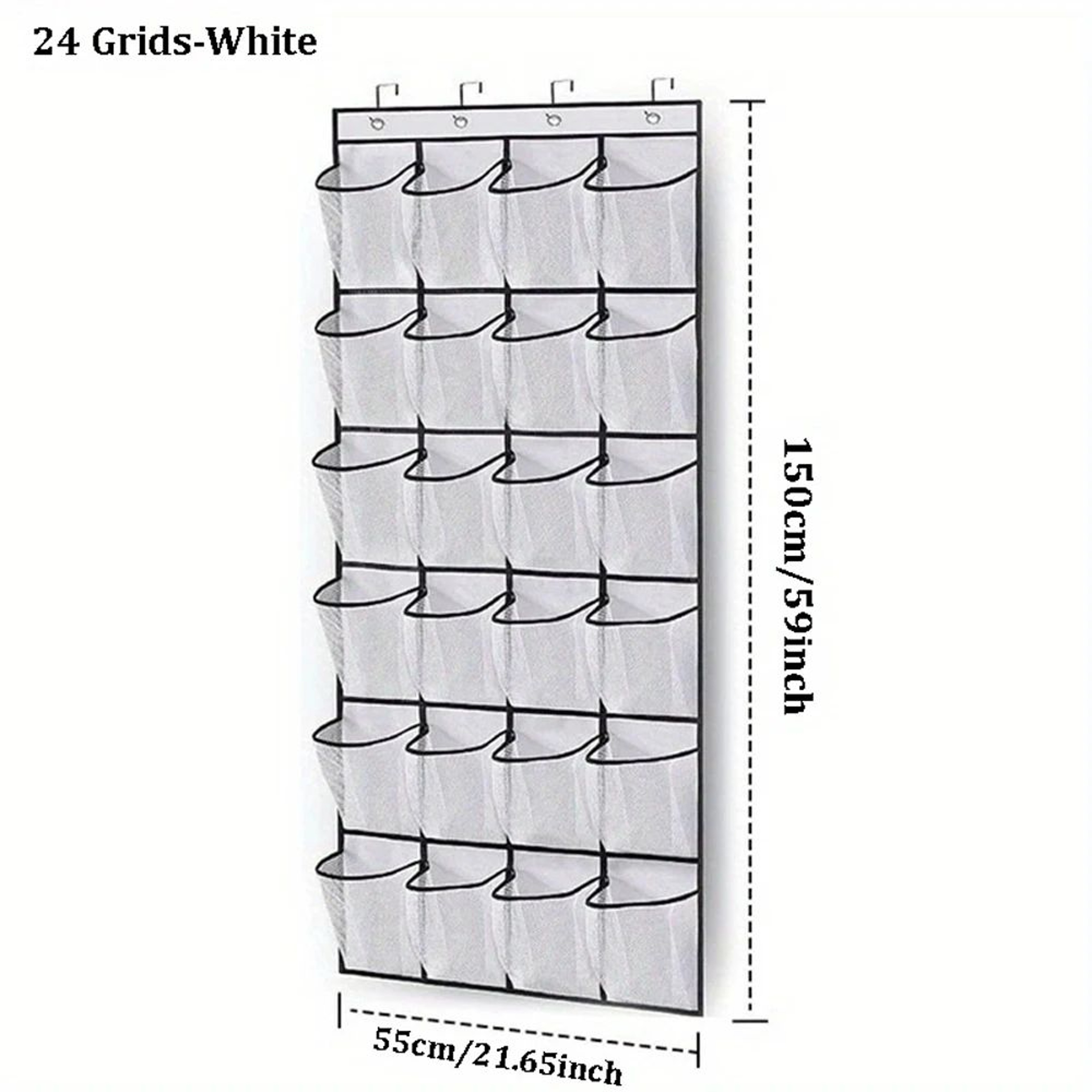 24Pocket Over The Door Shoe Organizer With Breathable Mesh Storage 7