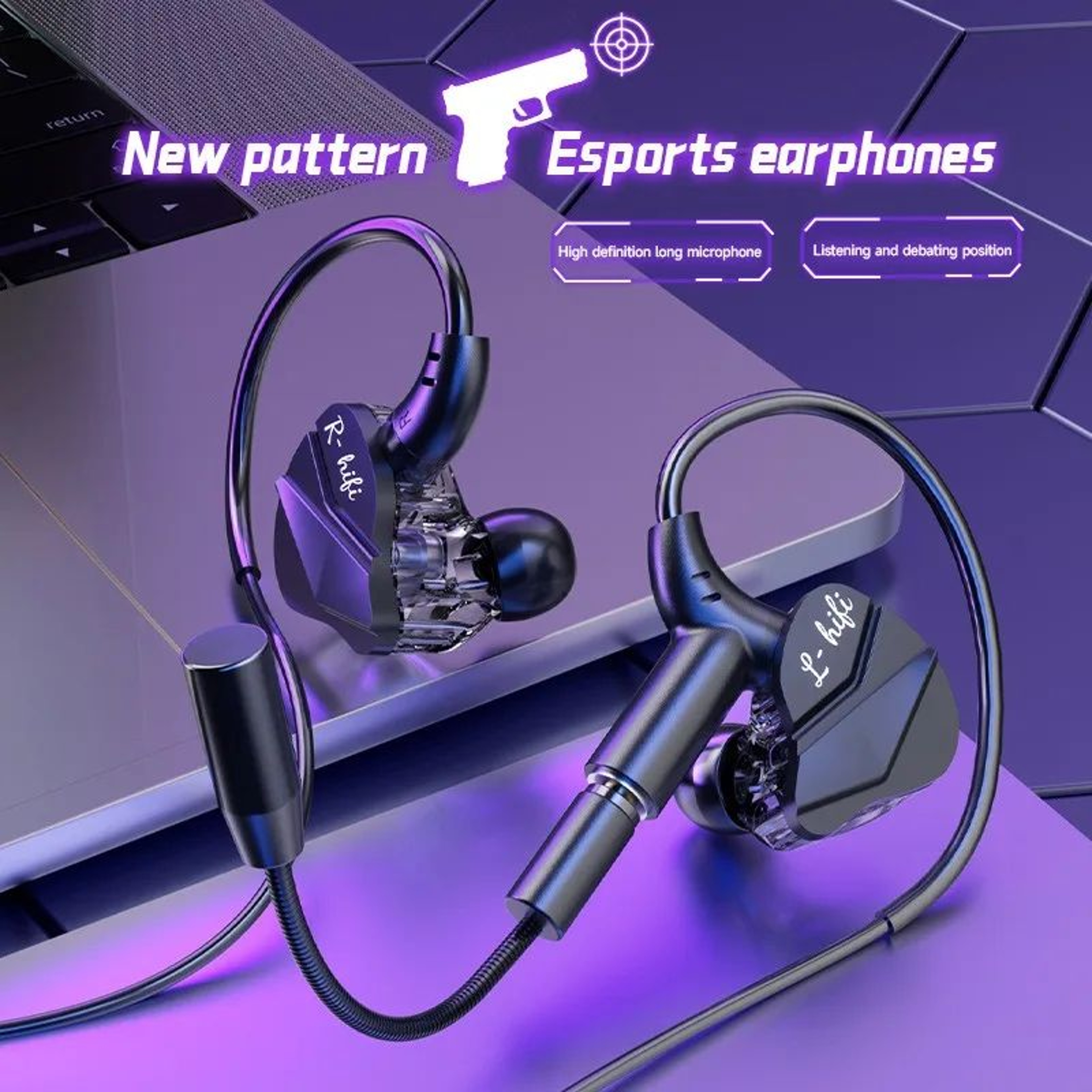71 Surround Sound Wired Gaming Earbuds With Dual Mic 2