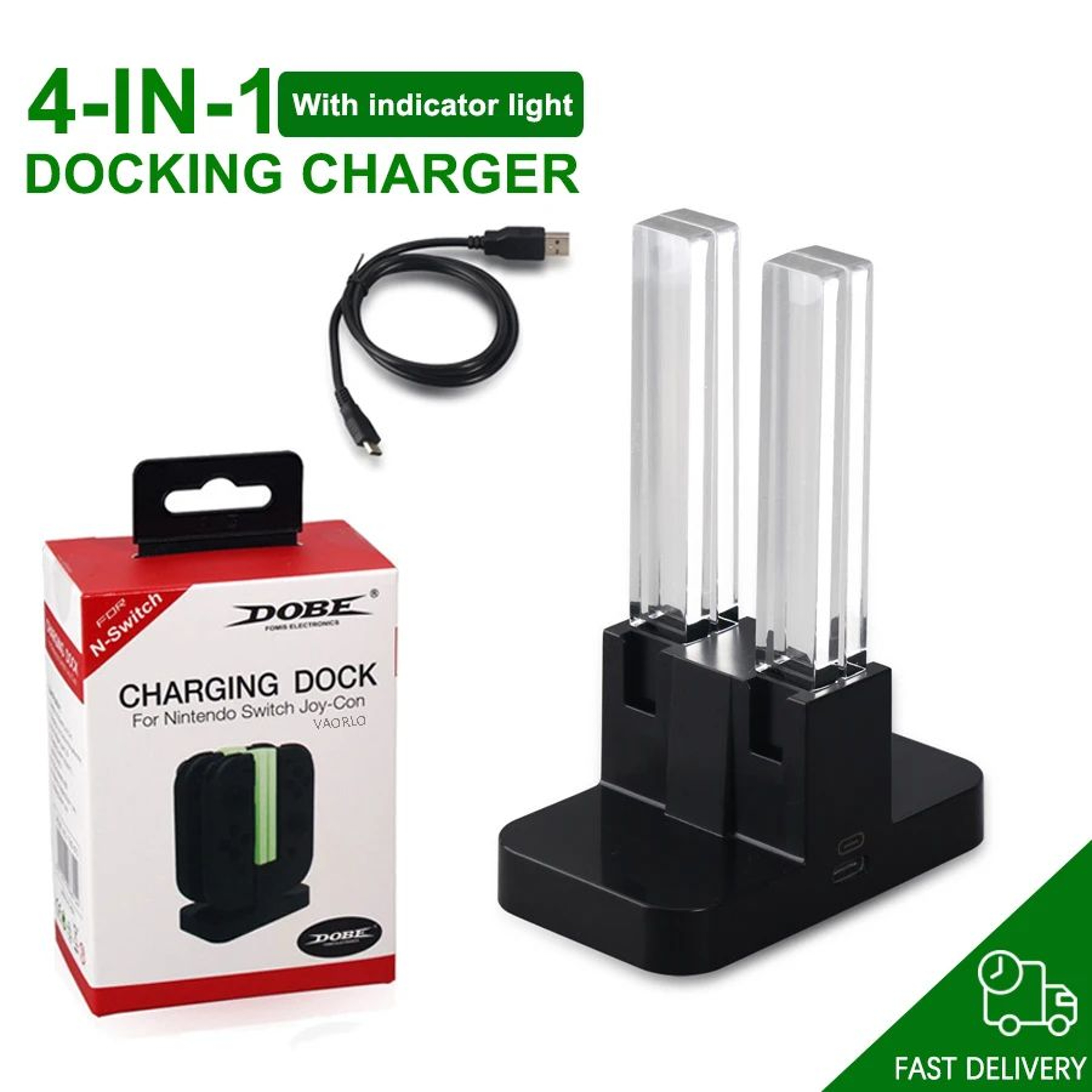 4in1 JoyCon Charging Dock With LED Indicators For Nintendo Switch 6