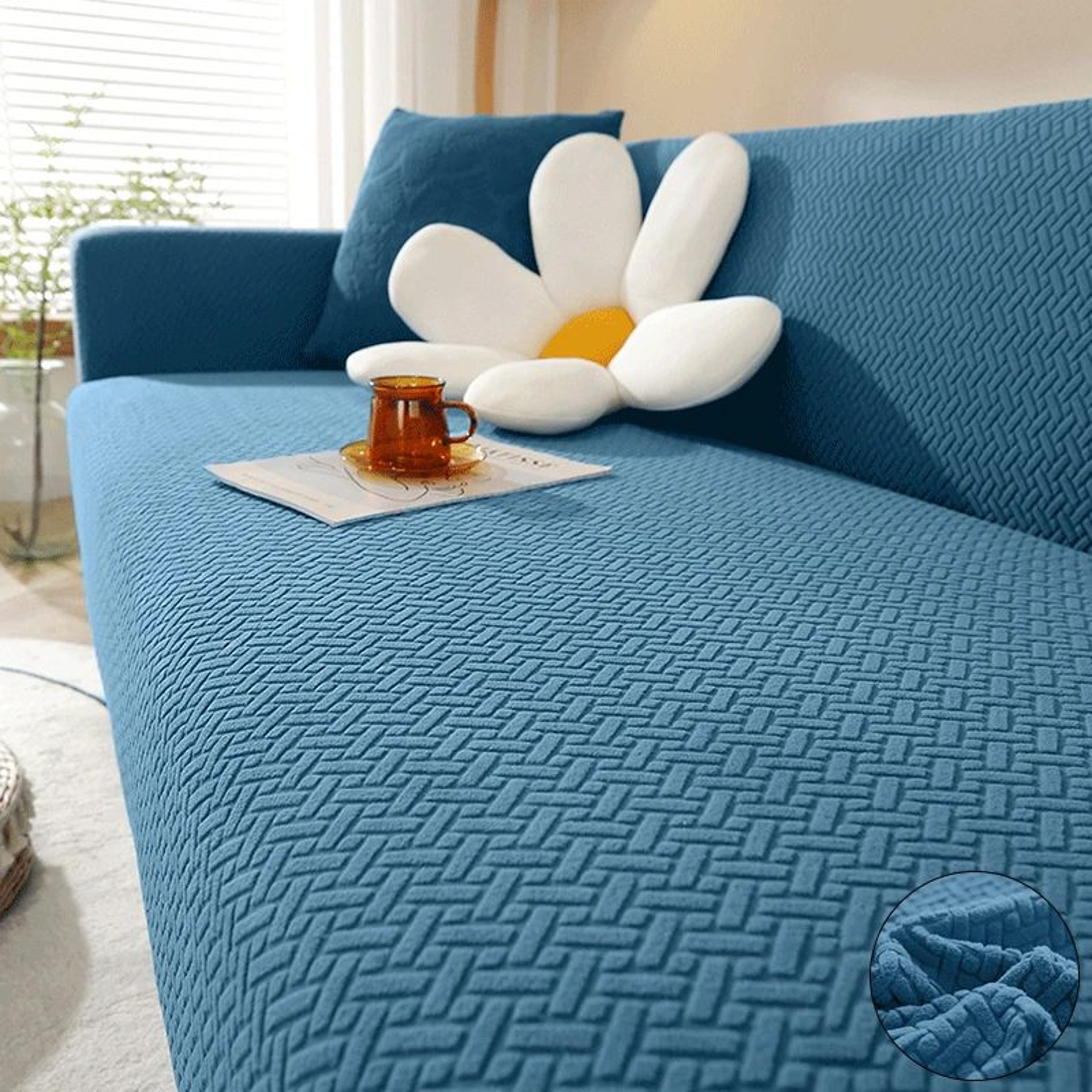 Jacquard Stretch Polar Fleece Sofa Cover For 1 To 4 Seater And L Shaped Sofas 8