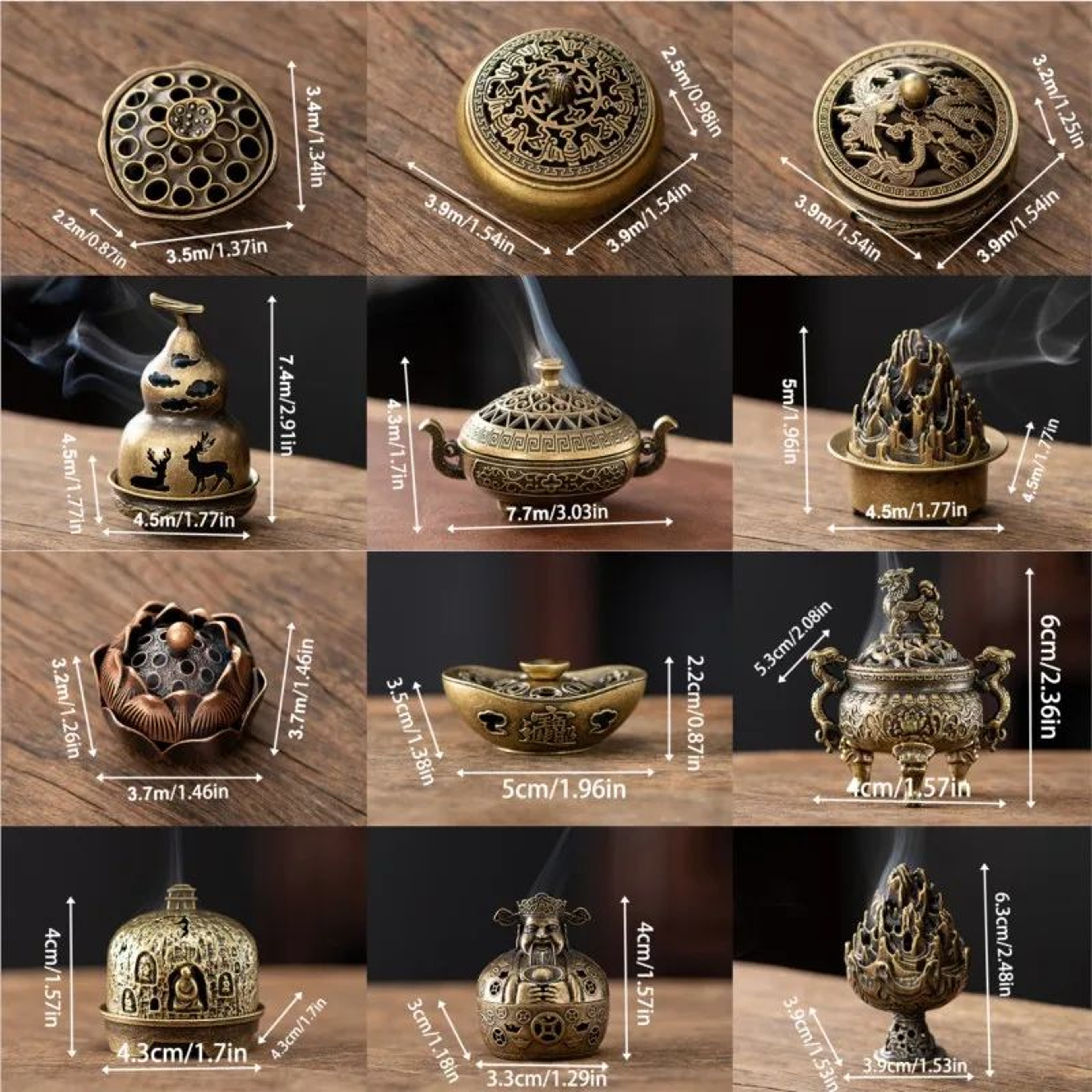 Vintage Alloy Incense Burner Three Legged Hollow Censer For Sandalwood And Home Decor 2