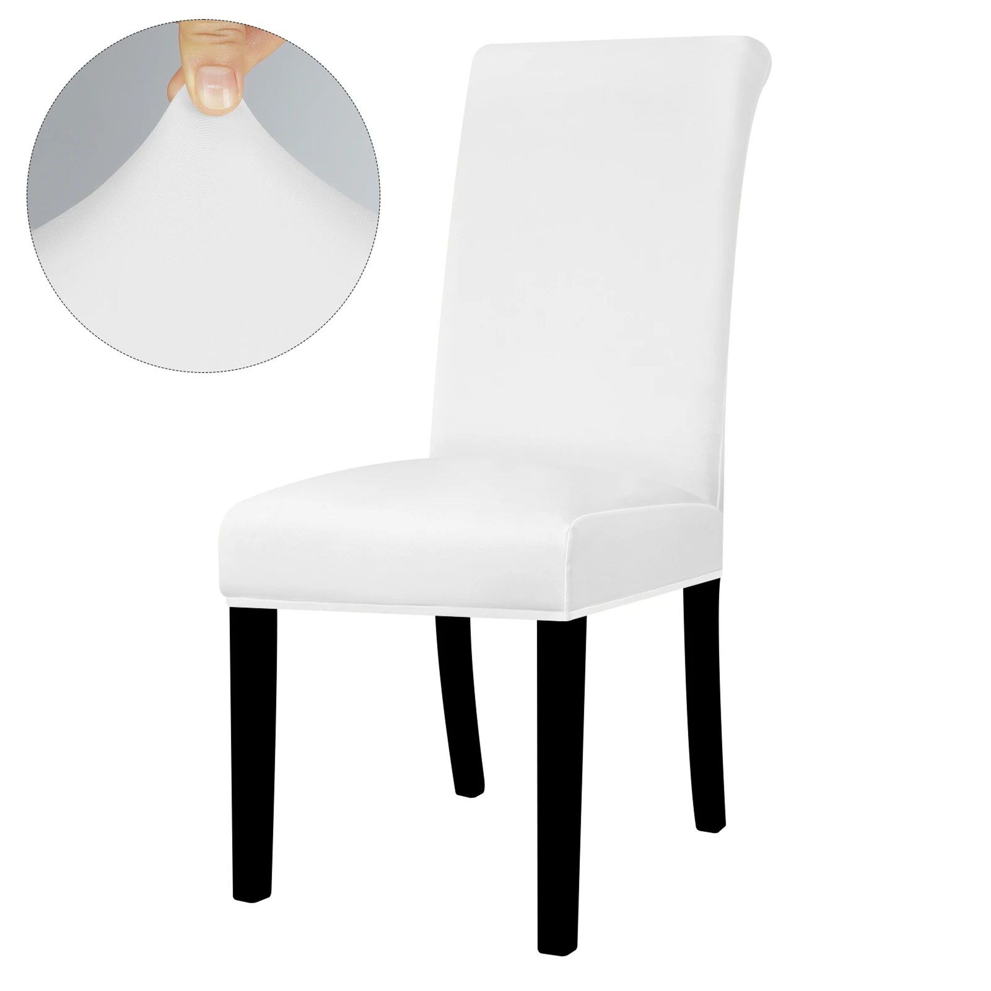 Solid Color Stretch Spandex Dining Chair Cover Adjustable Slipcover 11
