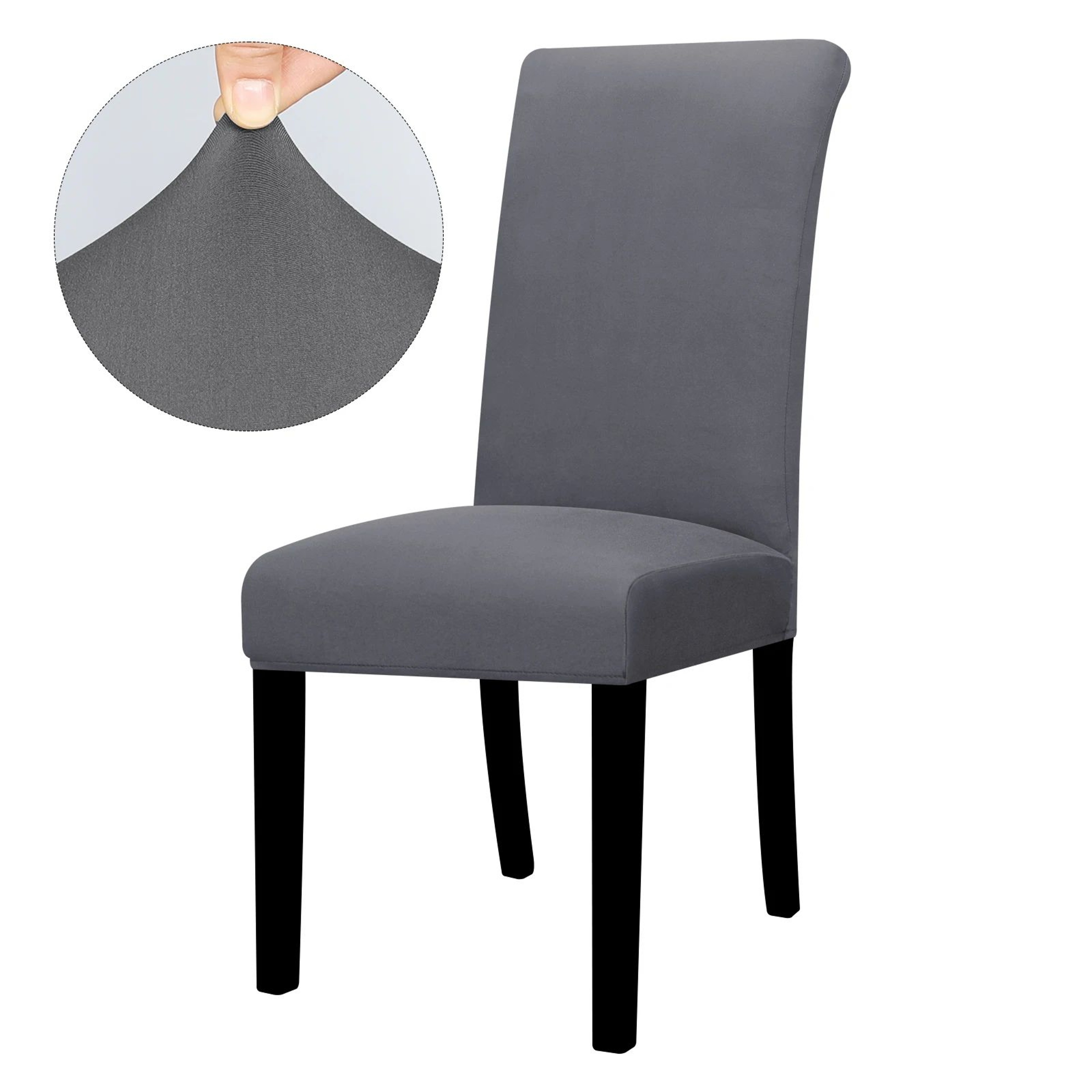 Solid Color Stretch Spandex Dining Chair Cover Adjustable Slipcover 21