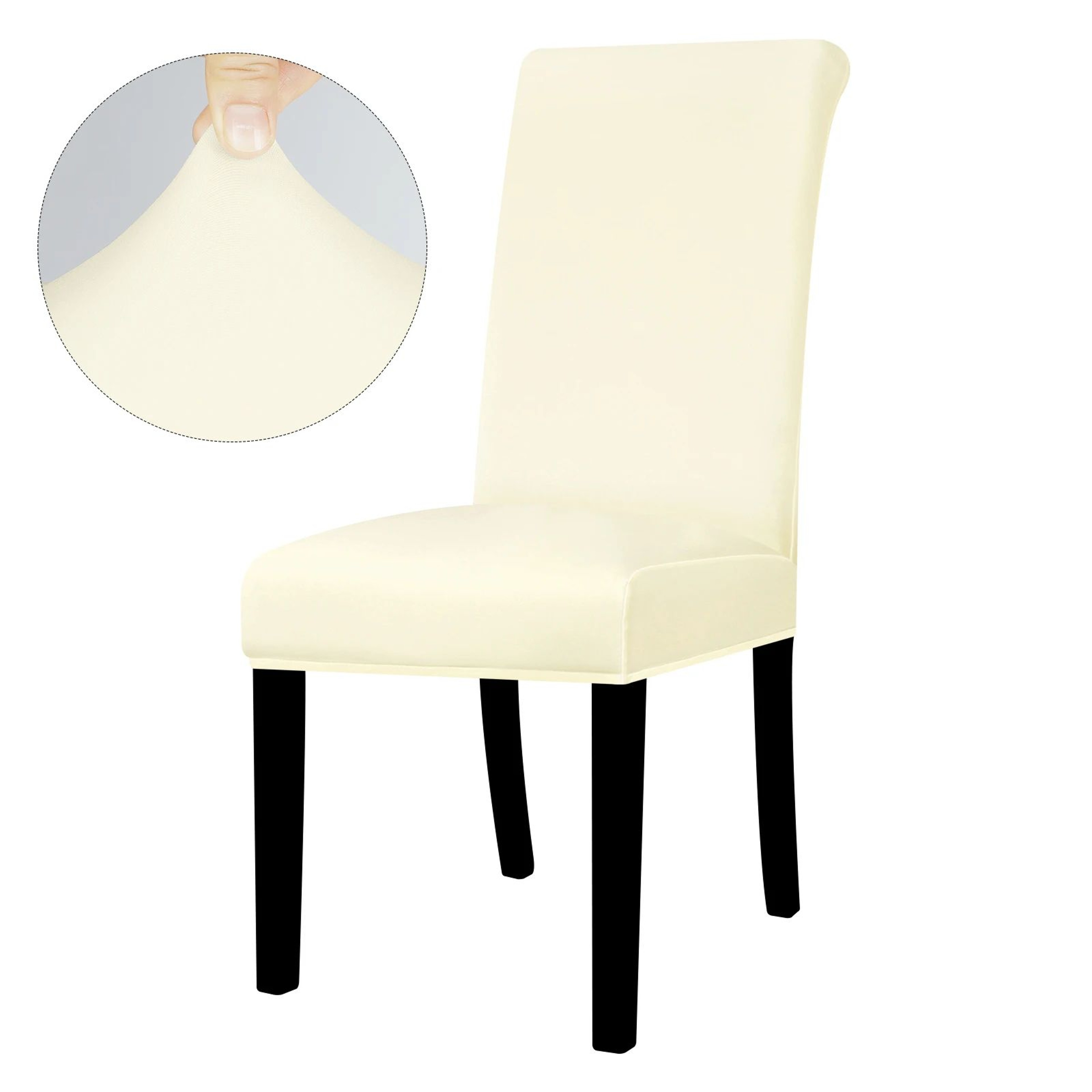 Solid Color Stretch Spandex Dining Chair Cover Adjustable Slipcover 12