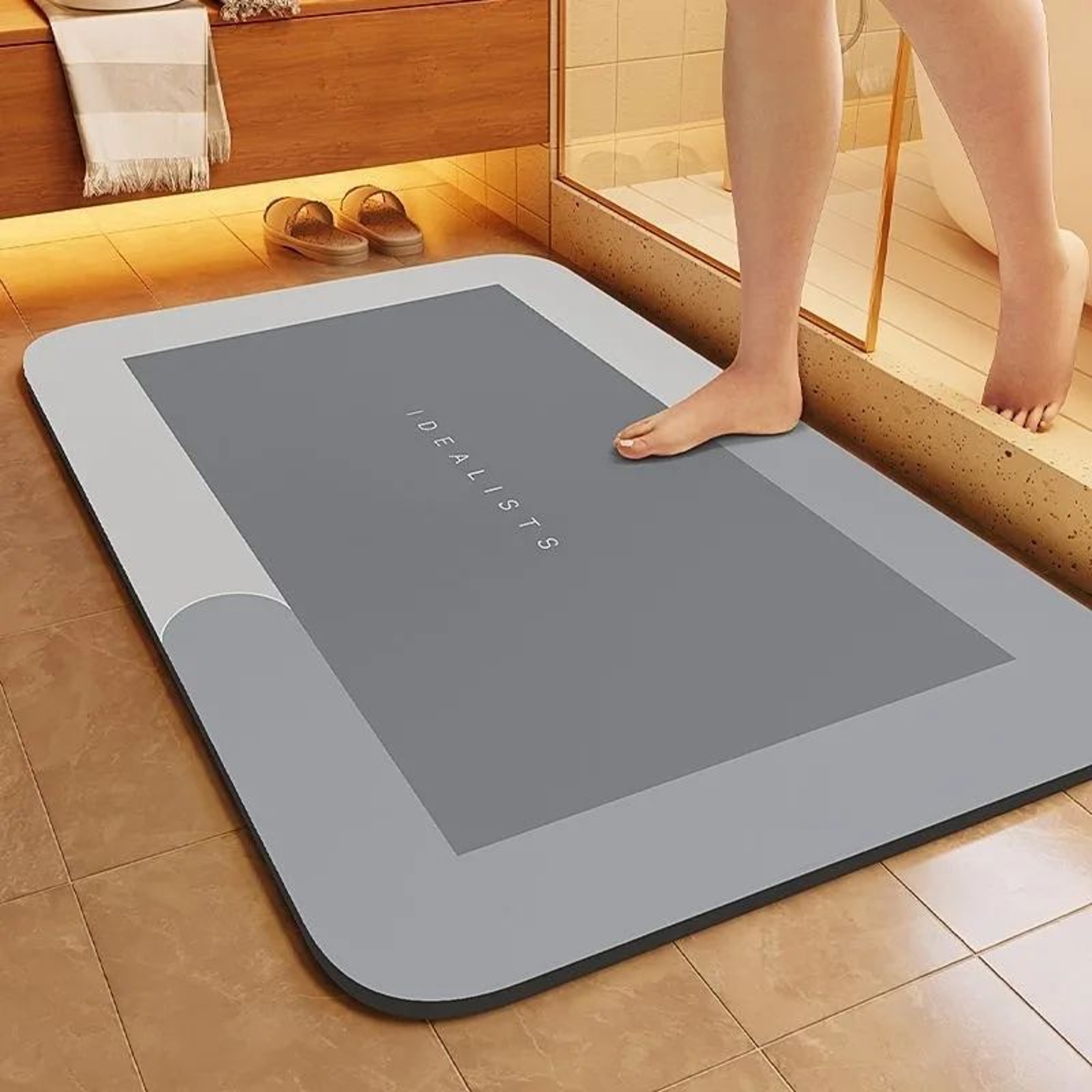 Soft Diatomaceous Earth Bath Mat Fast Drying Non Slip Absorbent Floor Mat 6