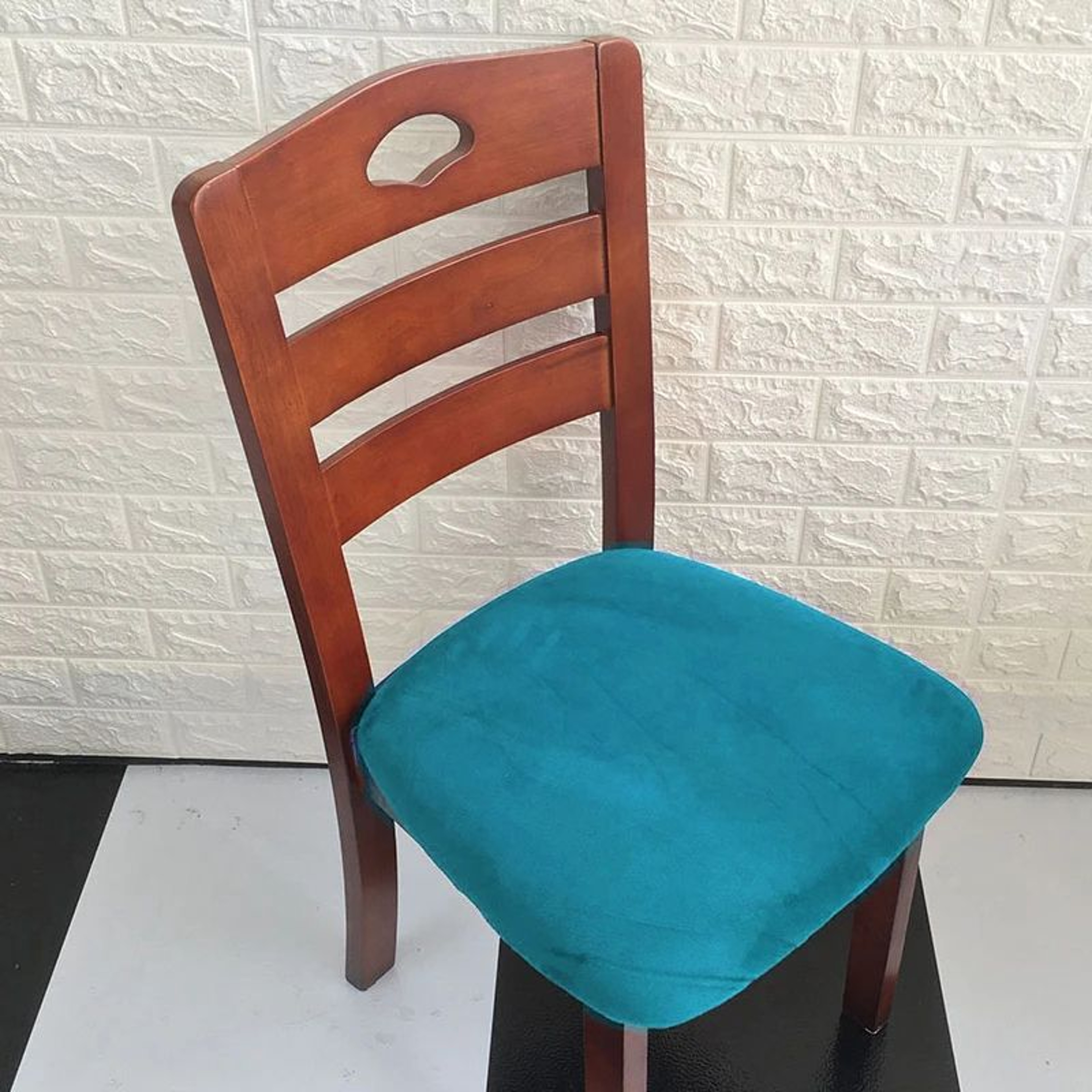 Soft Velvet Stretch Dining Chair Seat Cover Washable Cushion Slipcover 7