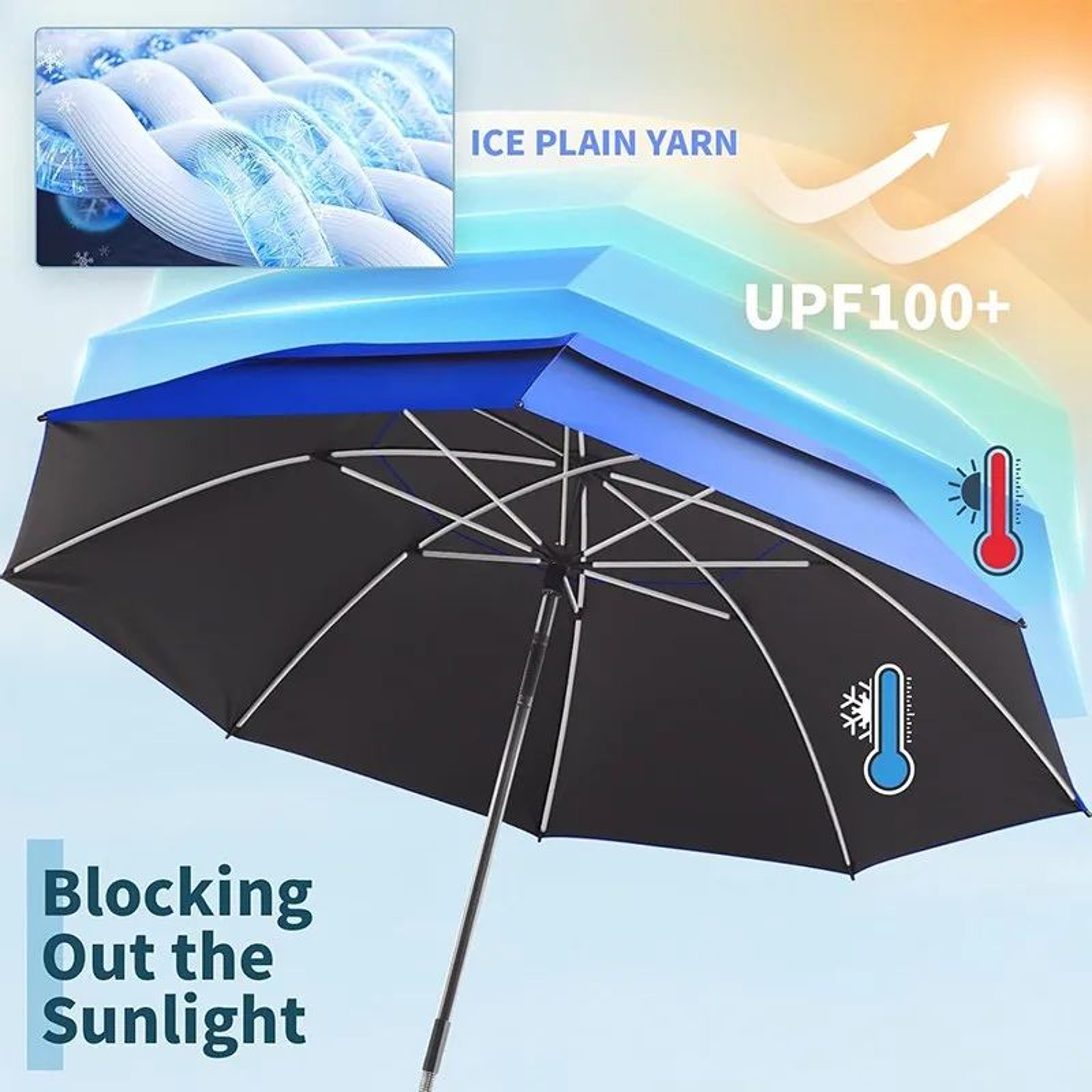 UV Protection ClipOn Chair Umbrella For Beach Camping And Fishing 3