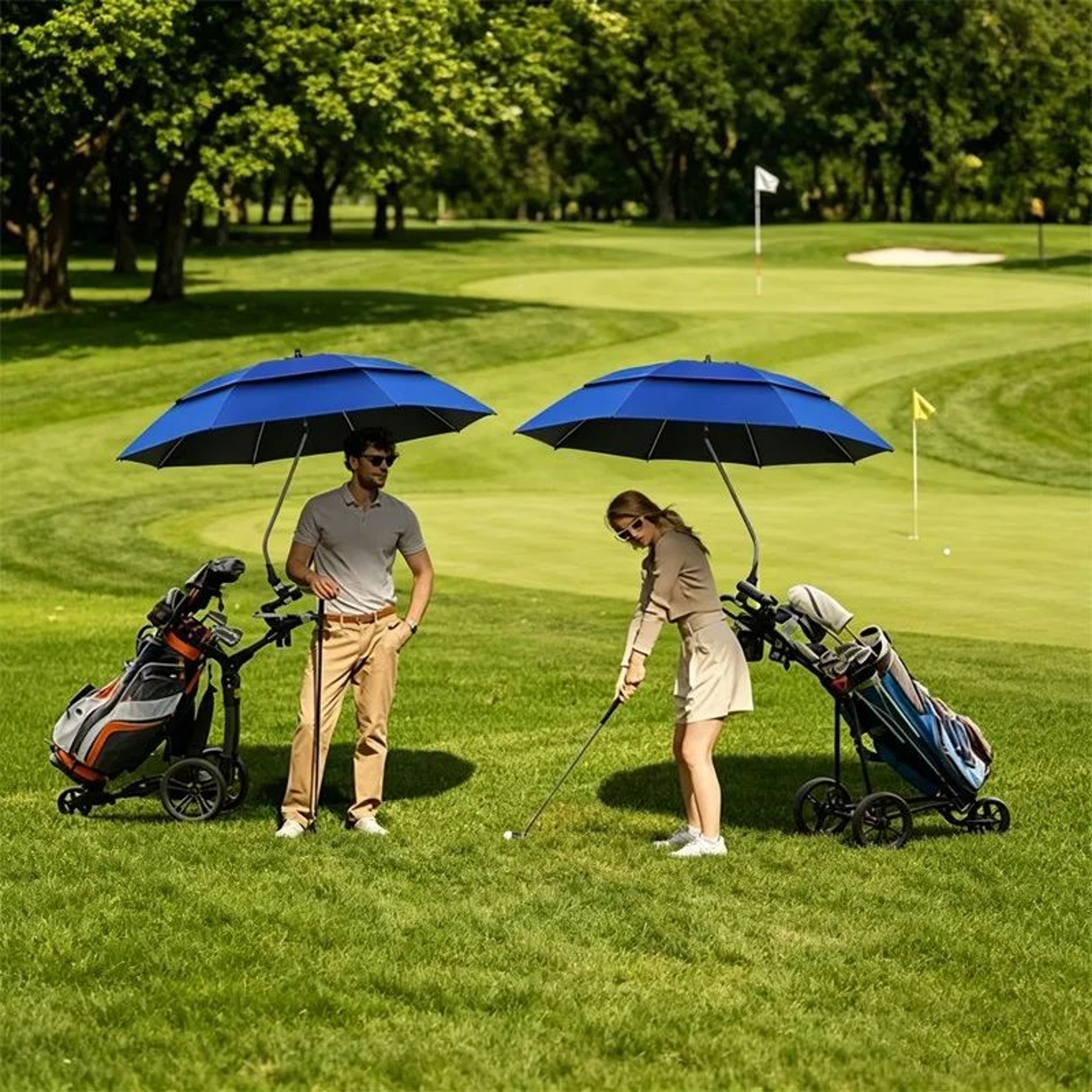 UV Protection ClipOn Chair Umbrella For Beach Camping And Fishing 4