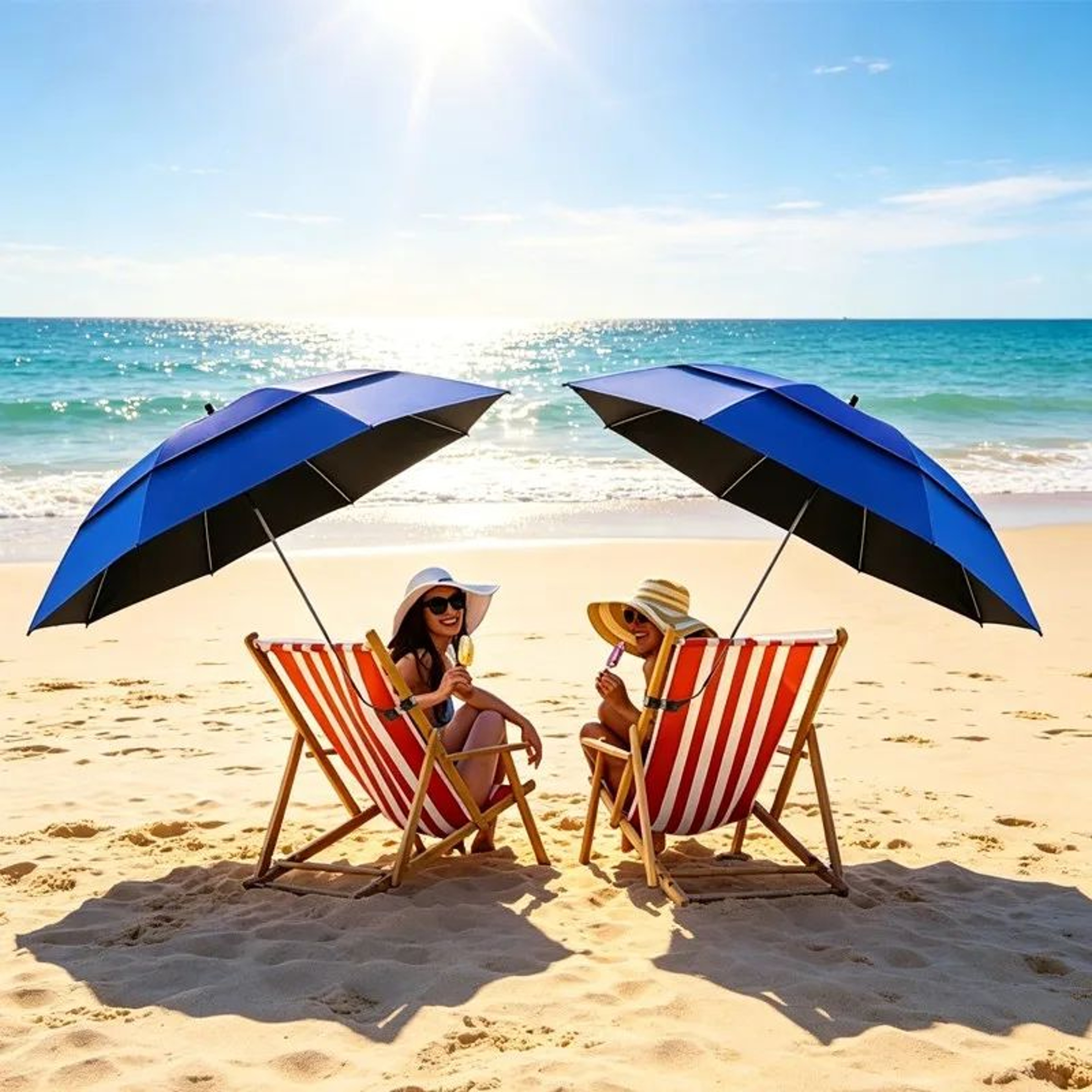 UV Protection ClipOn Chair Umbrella For Beach Camping And Fishing 5