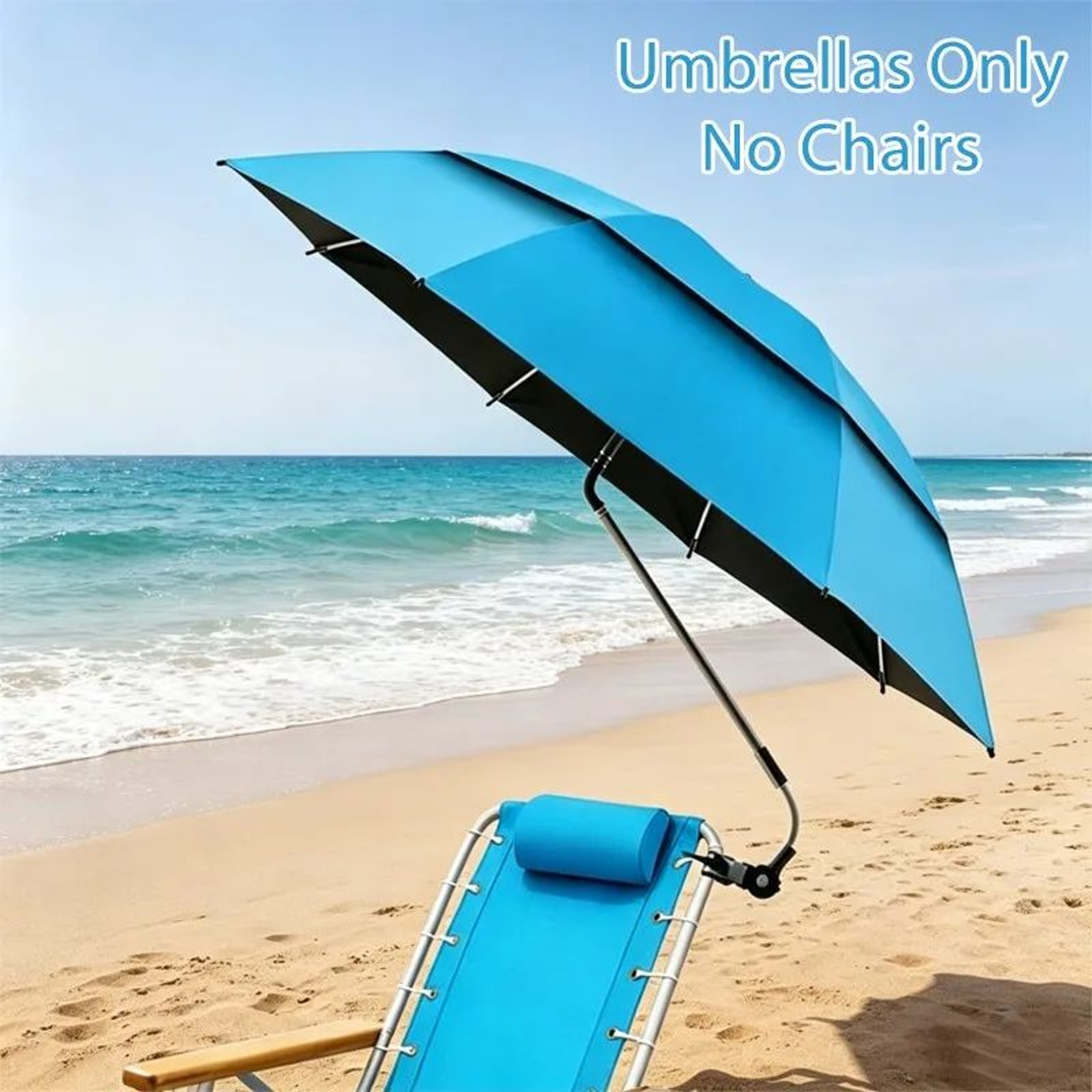 UV Protection ClipOn Chair Umbrella For Beach Camping And Fishing 7