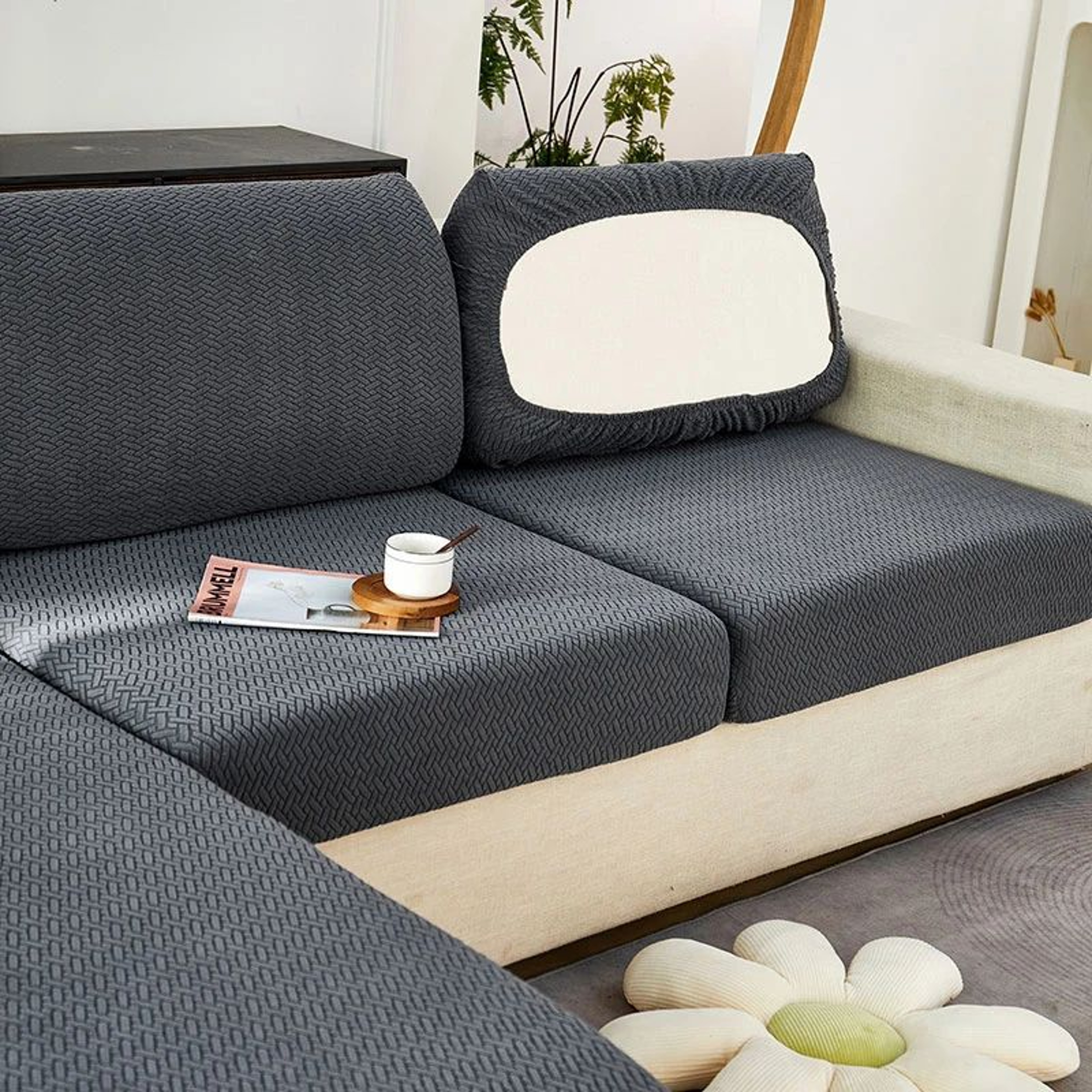 Thick Jacquard Stretch Sofa Cushion Cover Furniture Protector 9