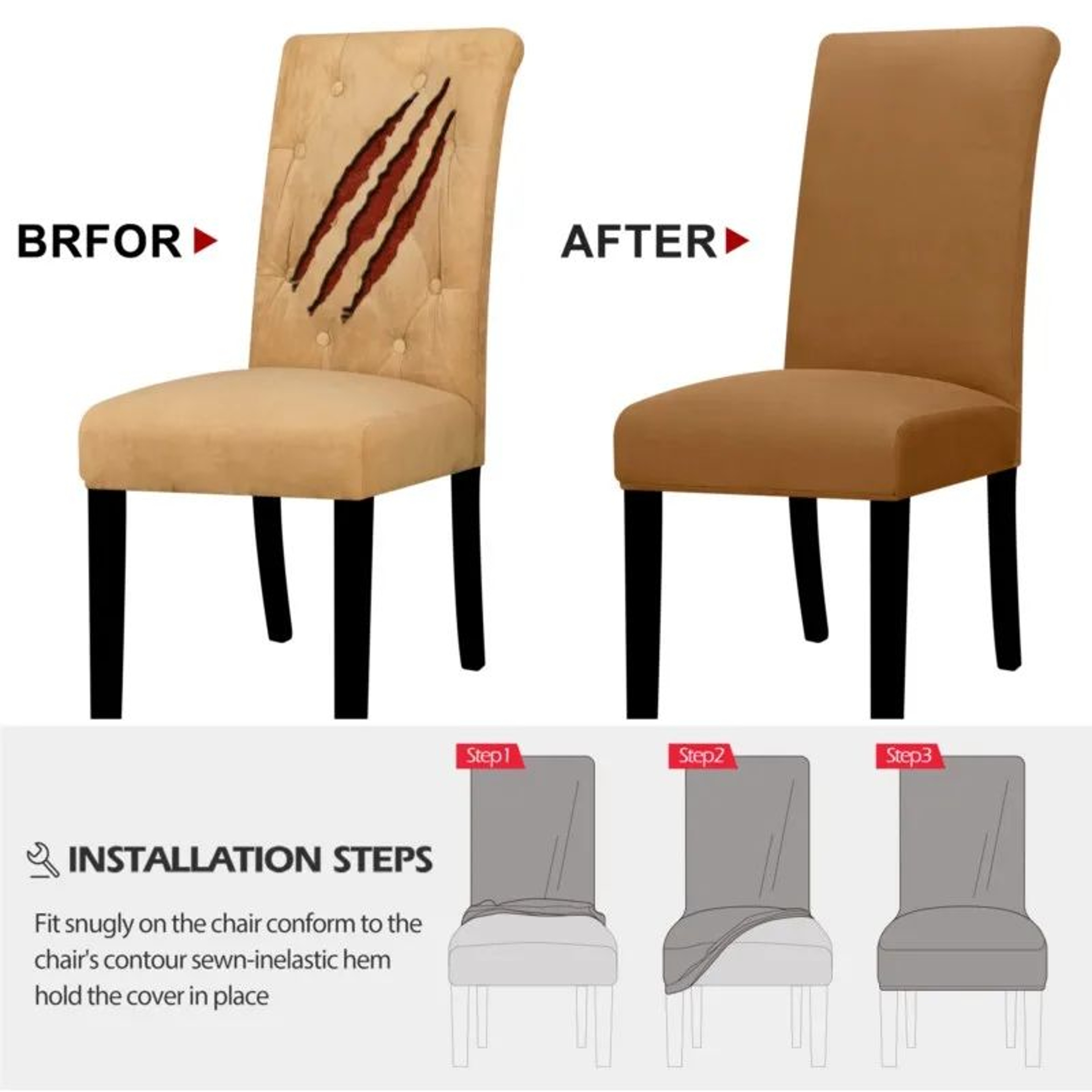 Stretch Spandex Dining Chair Cover Universal Elastic Slipcover 4