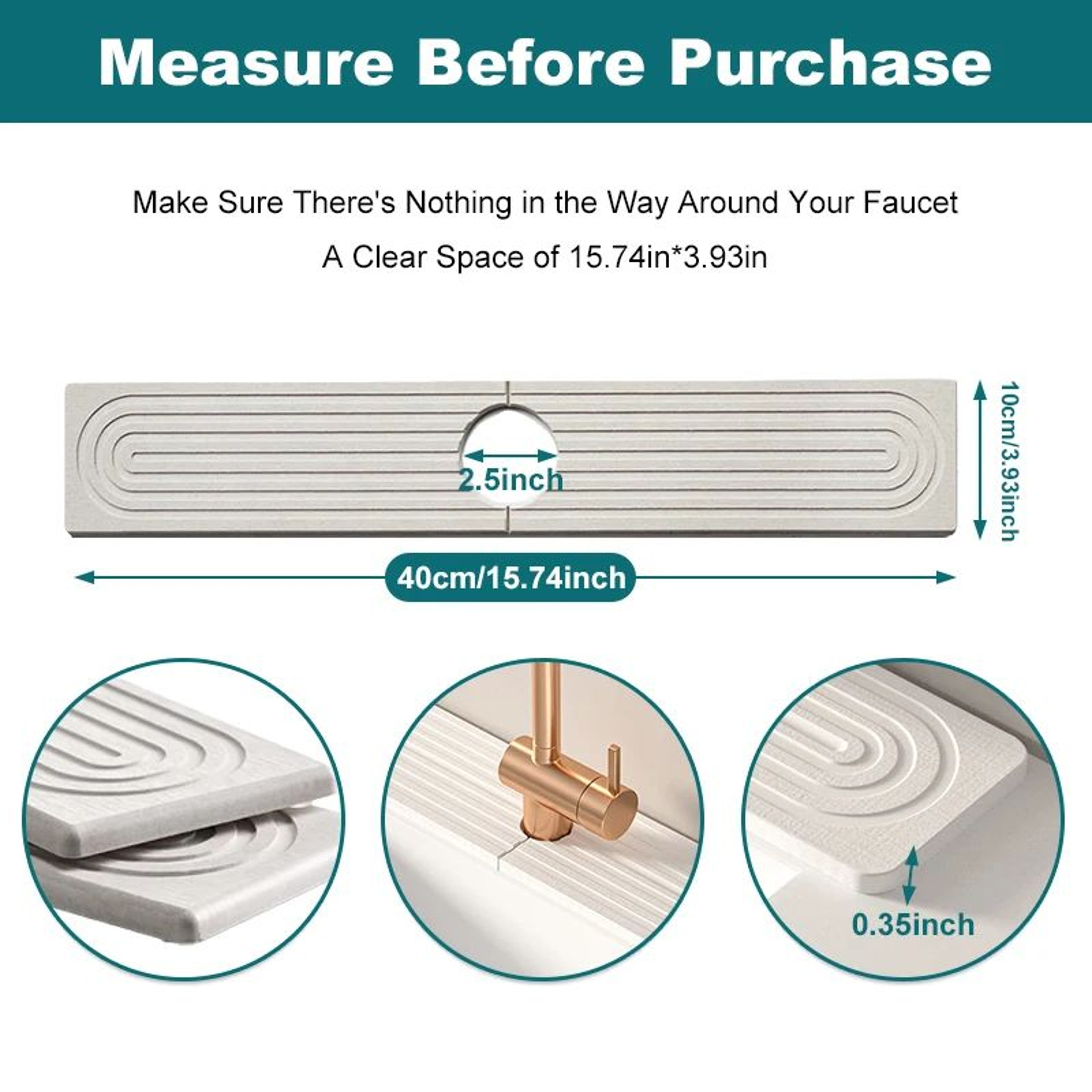 Diatomite Fast Drying Faucet Mat And Sink Splash Guard 1