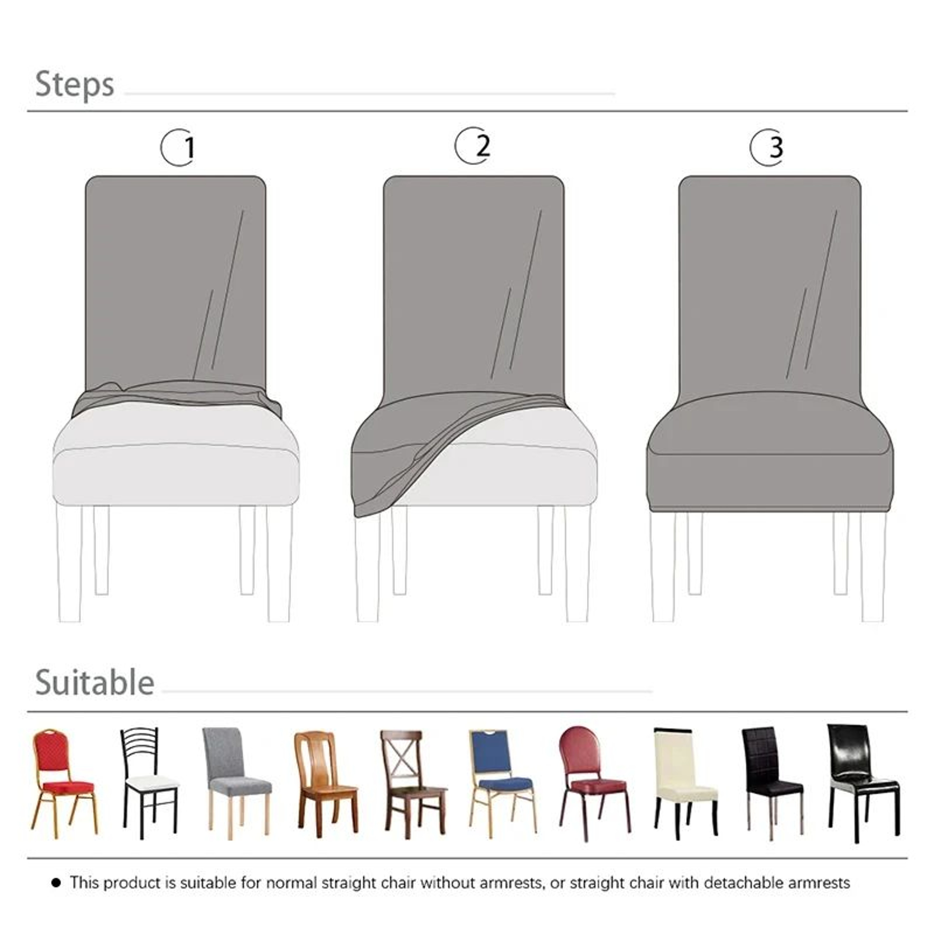 Jacquard Stretch Dining Chair Cover Washable Spandex Slipcover 2