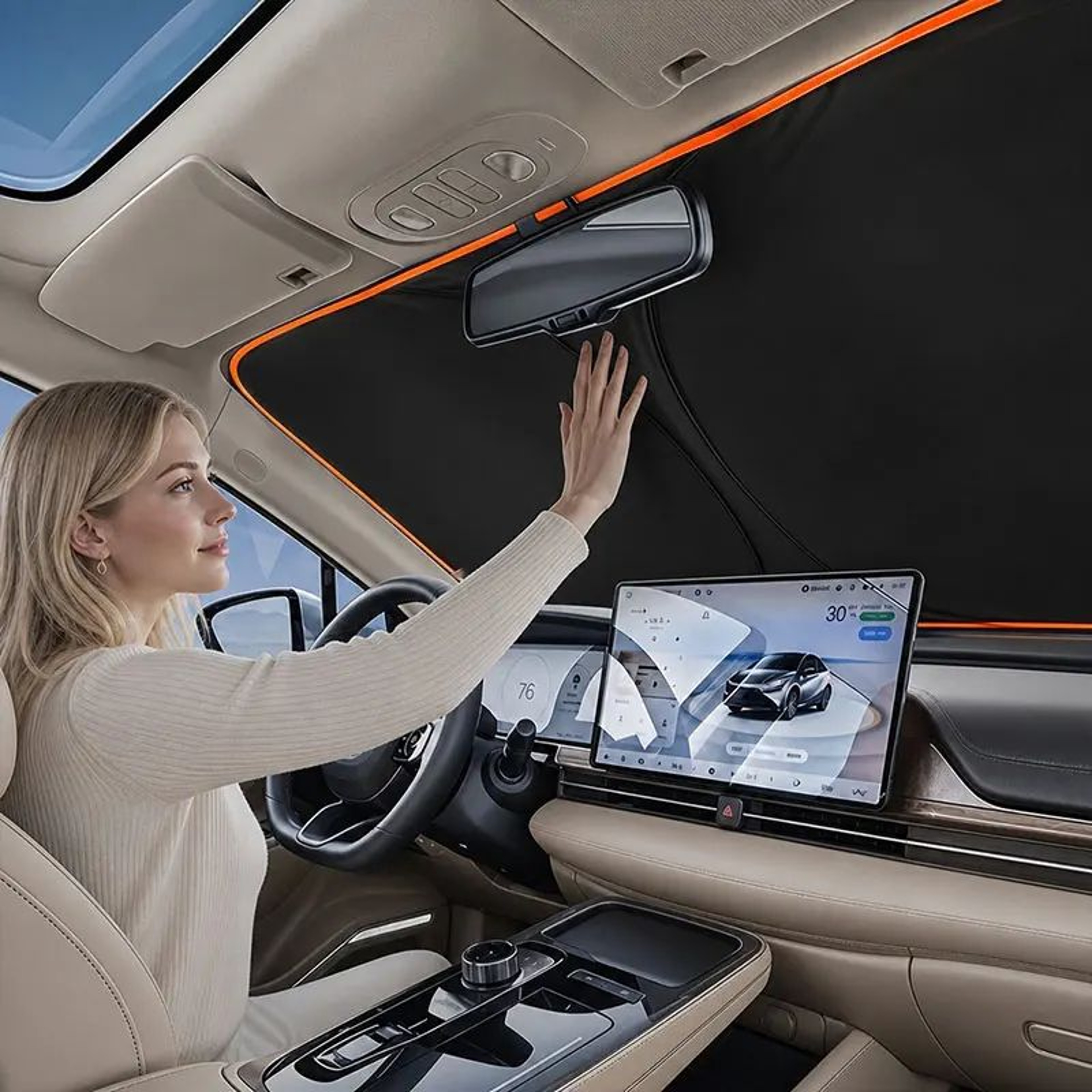 Foldable Car Windshield Sun Shade UV And Heat Protector 0
