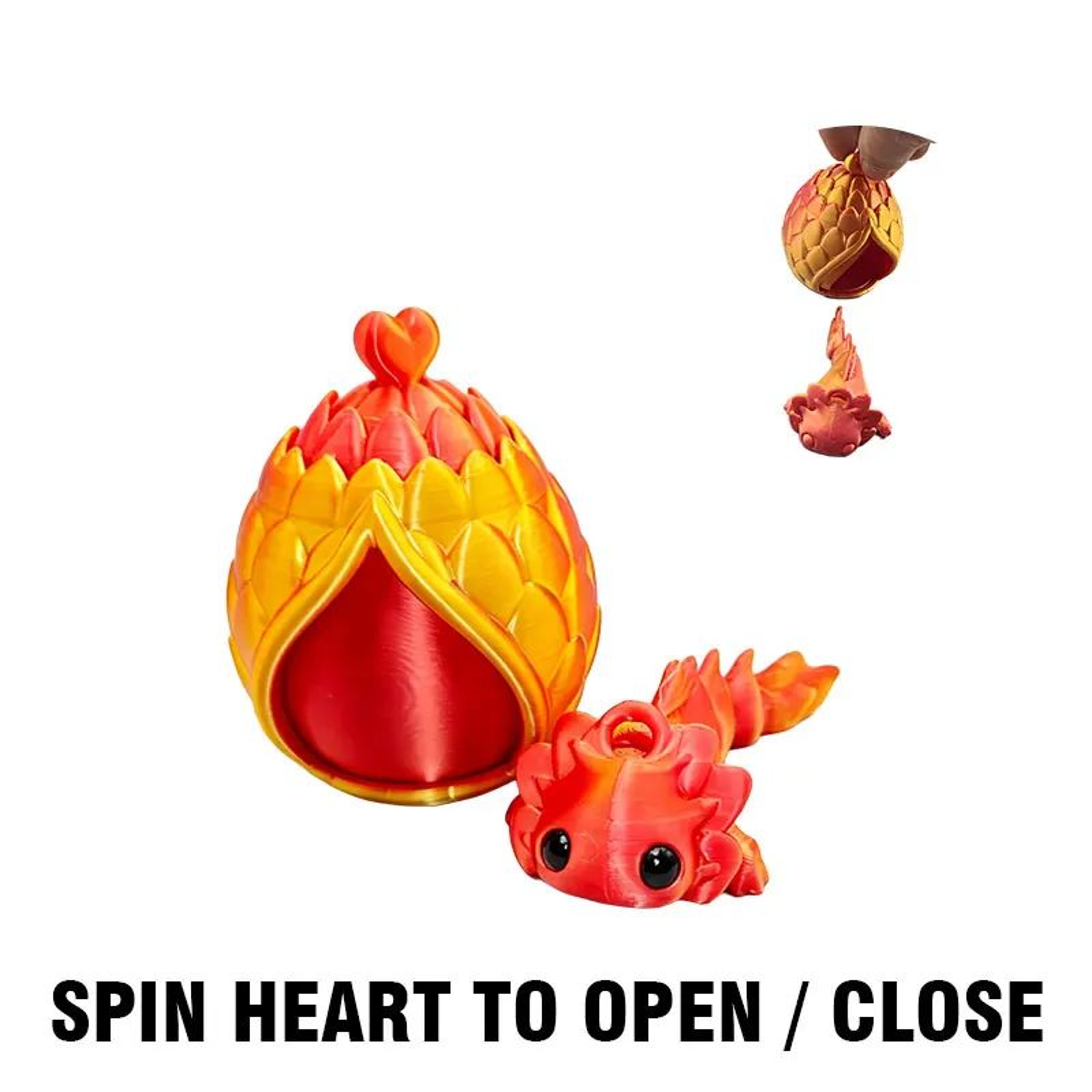 3D Printed Mini Dragon Egg Surprise Figure Fantasy Collectible Desk Decor 3