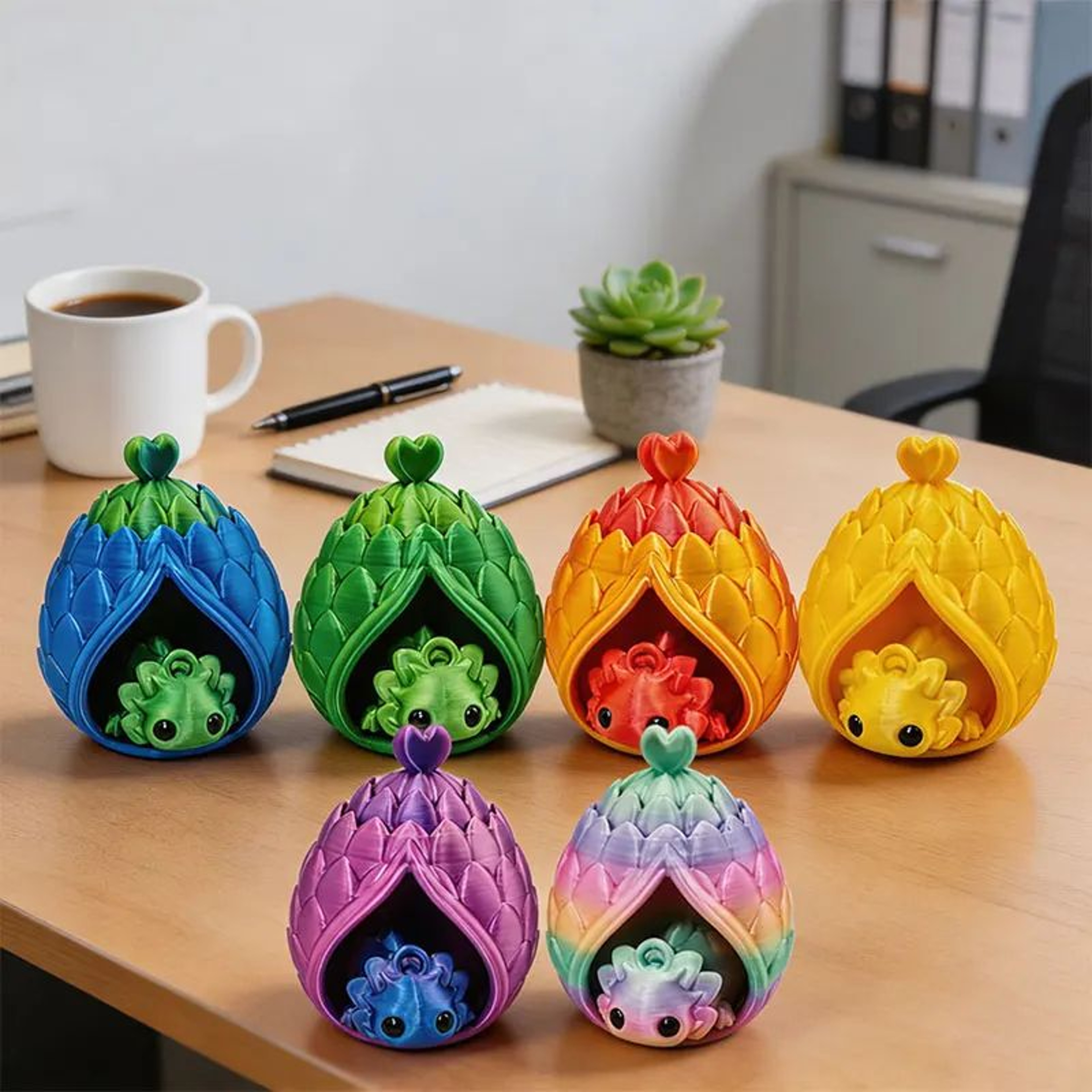 3D Printed Mini Dragon Egg Surprise Figure Fantasy Collectible Desk Decor 4