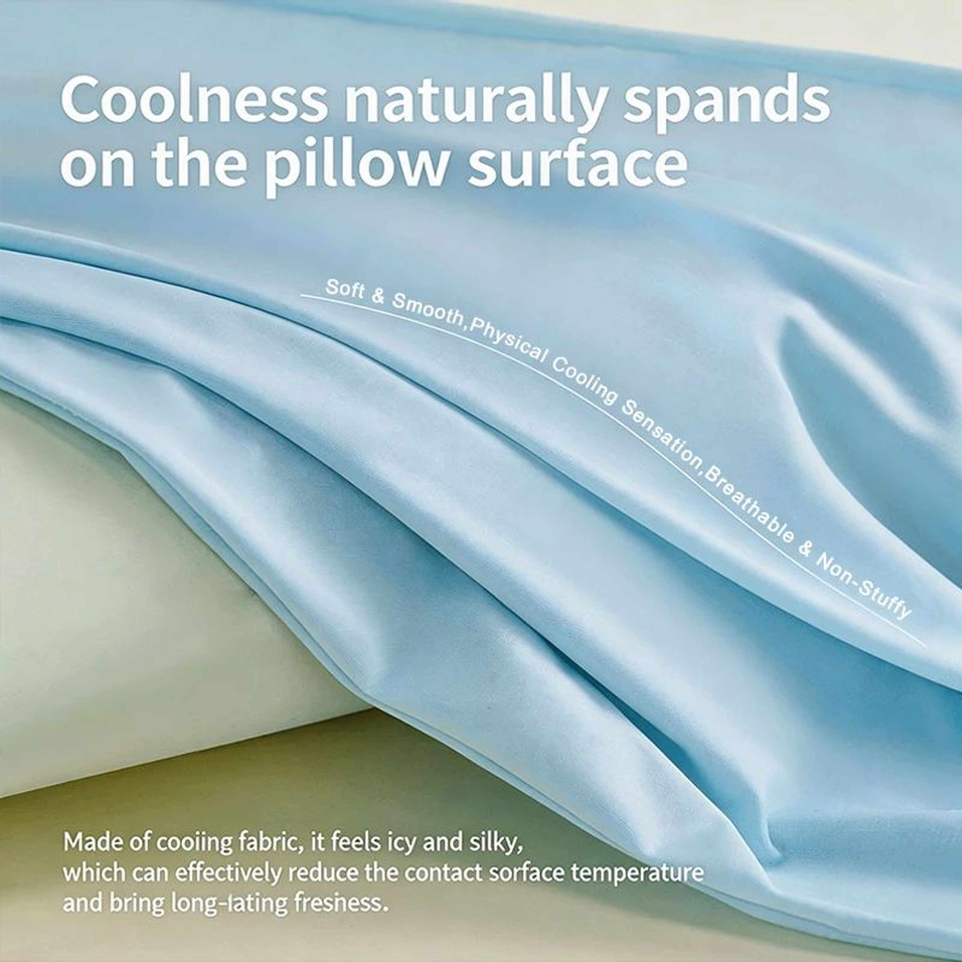 Cooling Ice Silk Pillowcase 255 X 137 Inch Breathable Washable Summer Pillow Cover 1