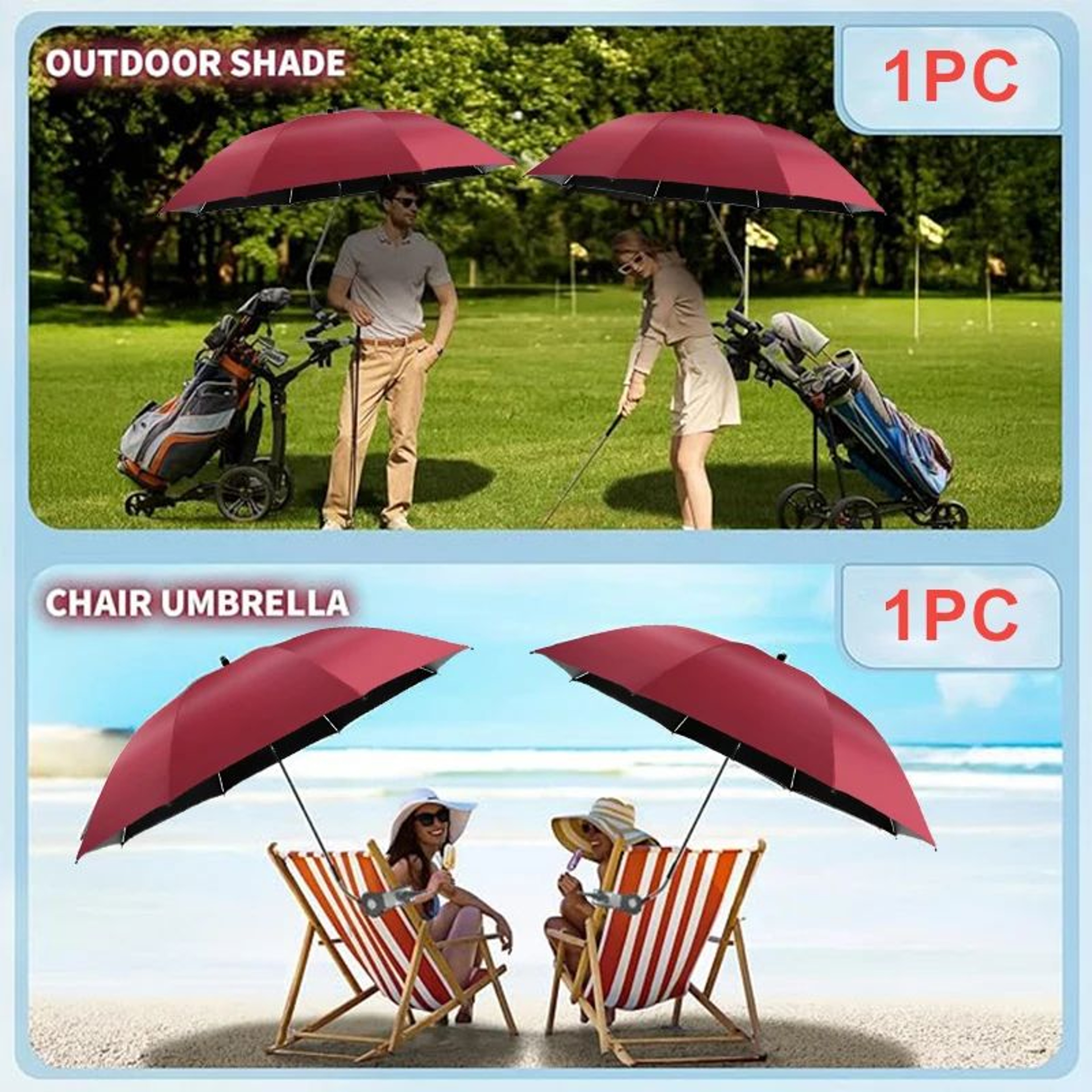 UV Protection ClipOn Chair Umbrella For Fishing Camping And Beach 4