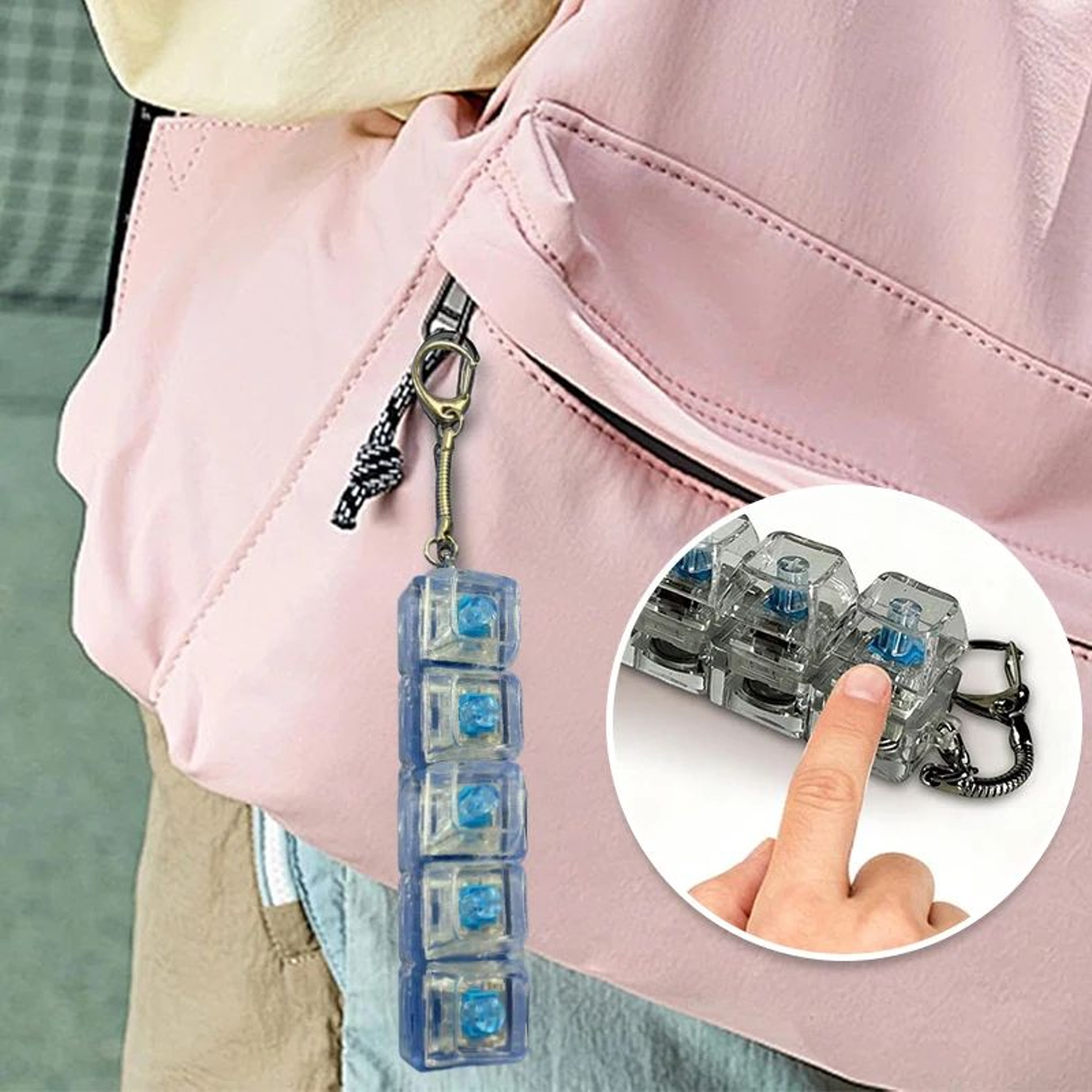 Mechanical Keyboard Clicker Keychain Stress Relief Switch Tester 1 3 5 Keys 0