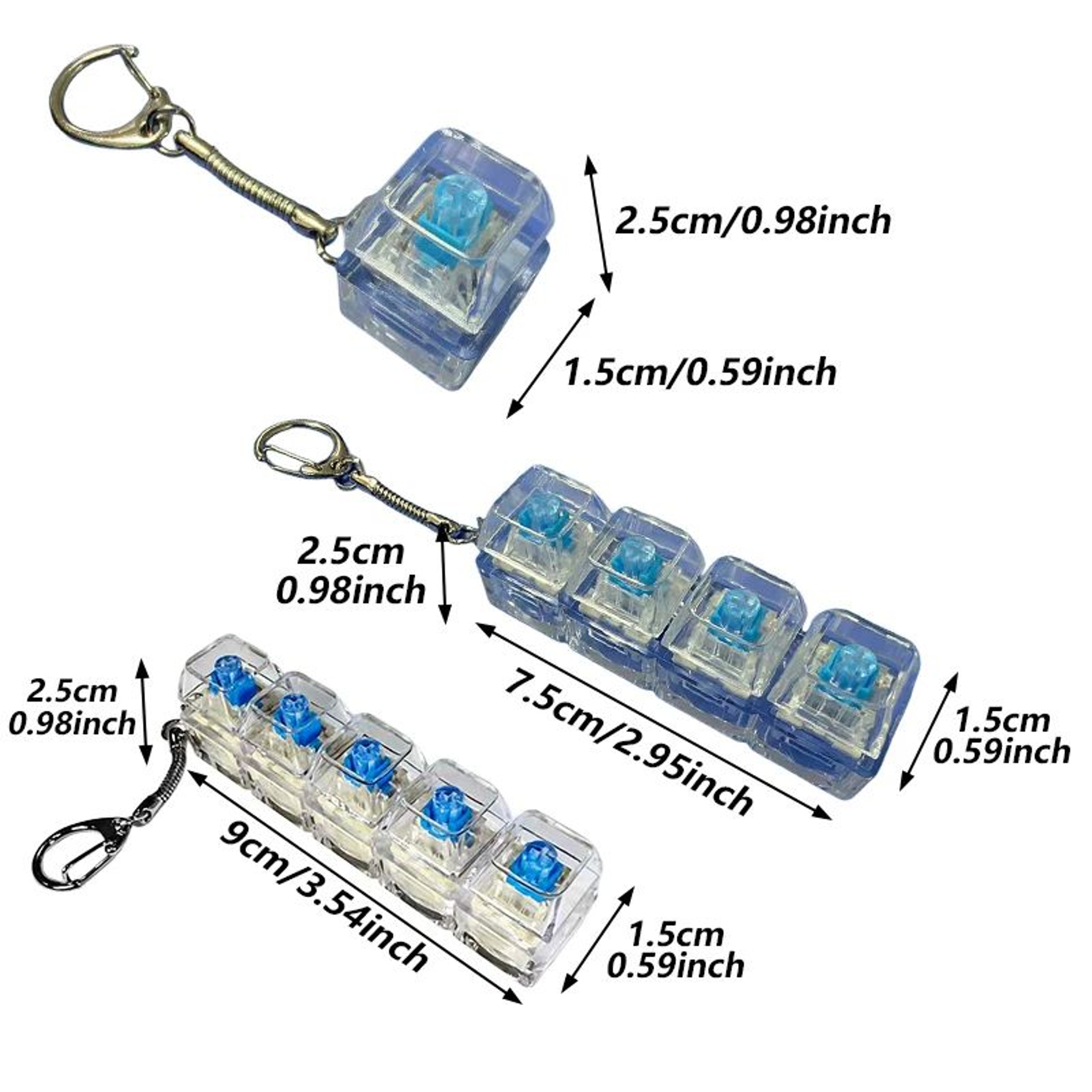 Mechanical Keyboard Clicker Keychain Stress Relief Switch Tester 1 3 5 Keys 1