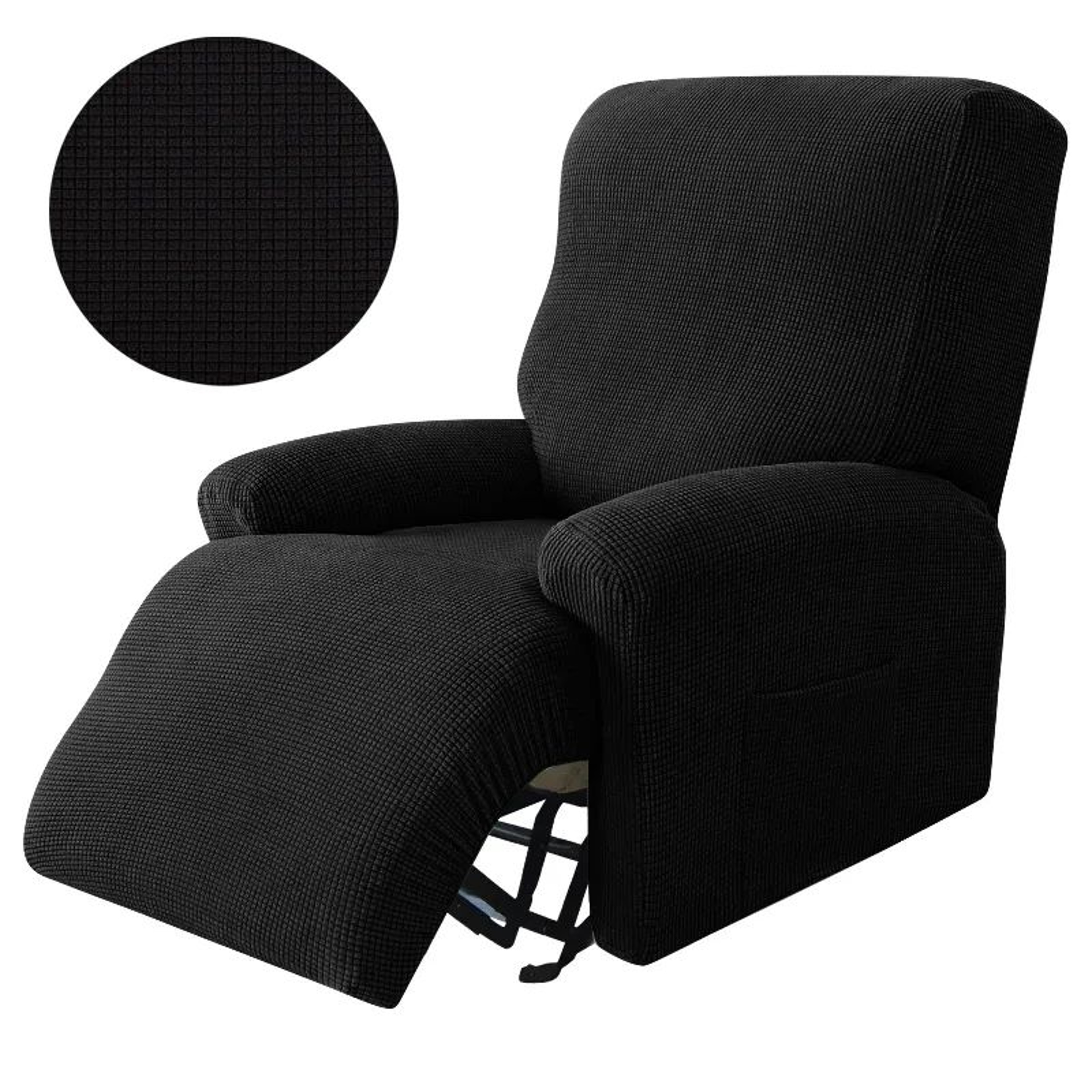 4 Piece Jacquard Stretch Recliner Chair Cover Soft NonSlip Furniture Protector 7