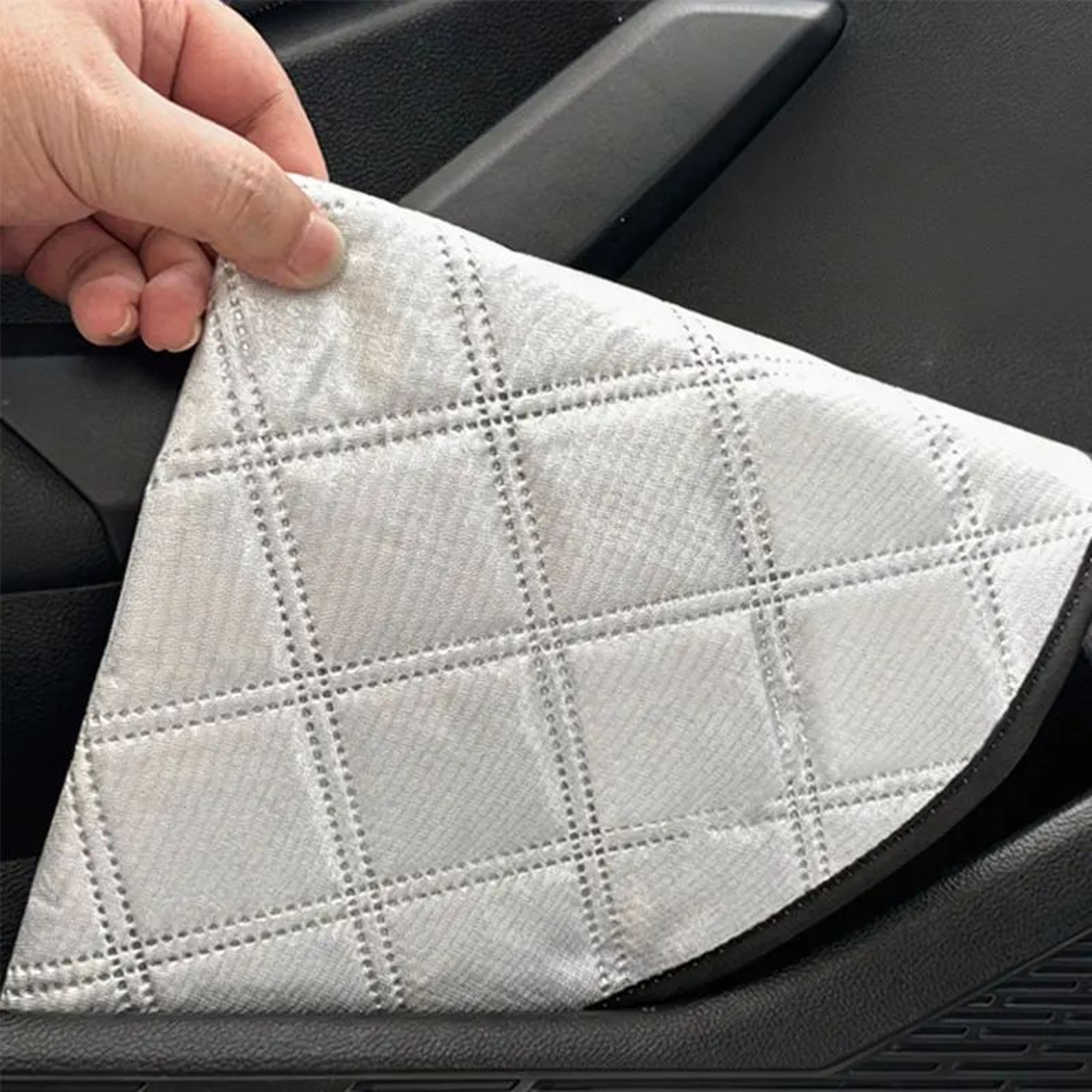 Universal Reflective Steering Wheel Sunshade Cover Foldable Heat And UV Protector 2