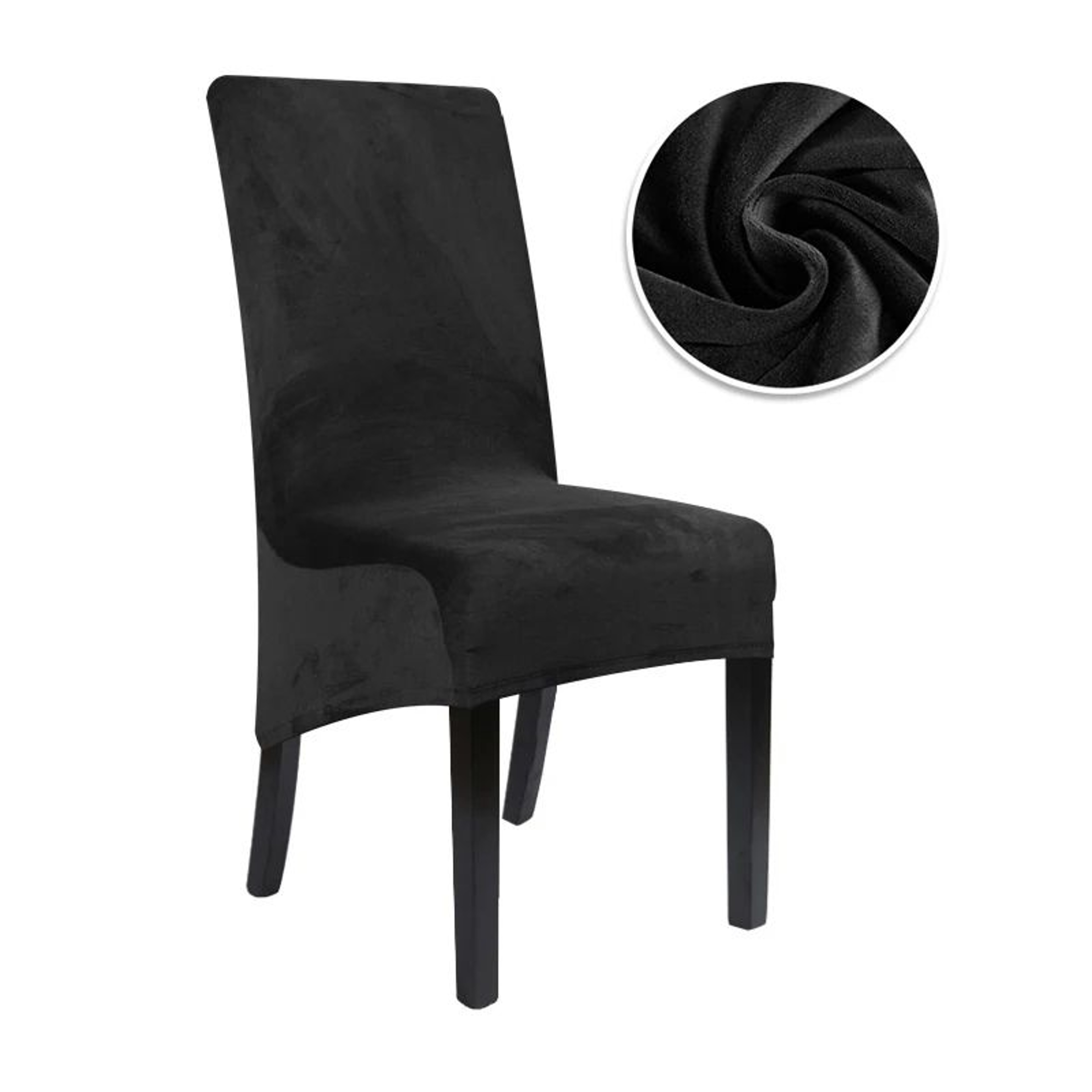 Large Velvet Stretch Dining Chair Cover For High Back Chairs 9