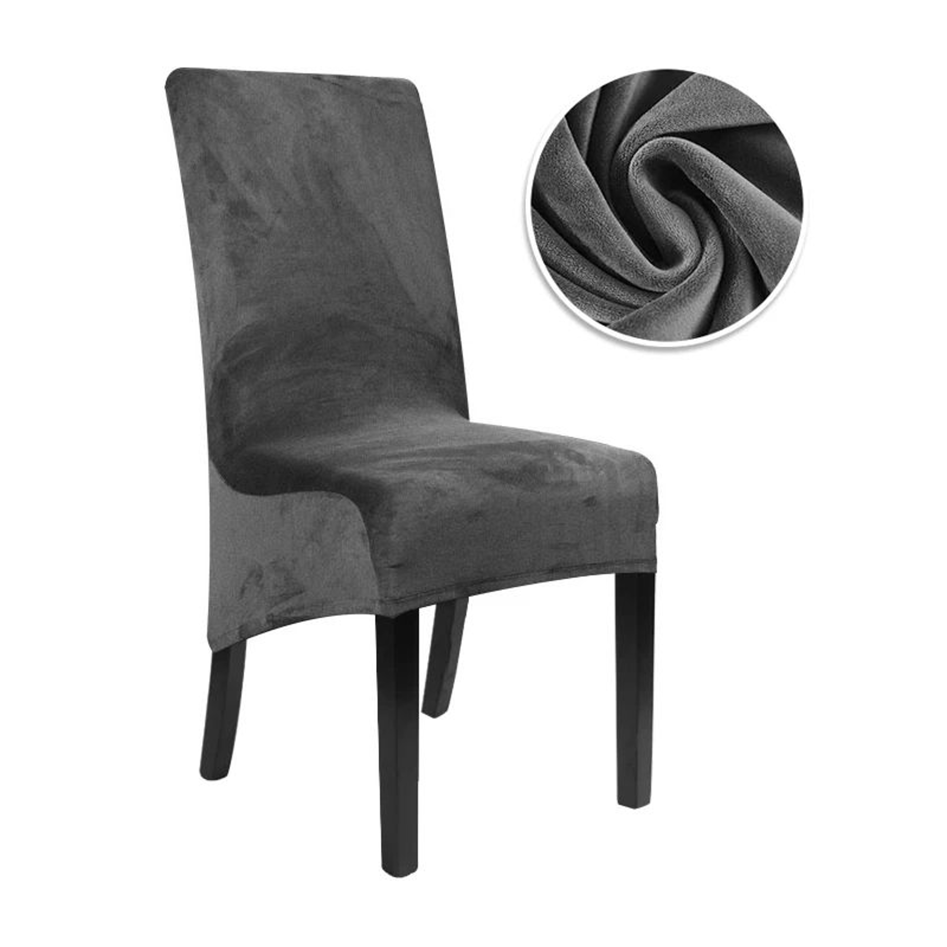 Large Velvet Stretch Dining Chair Cover For High Back Chairs 10