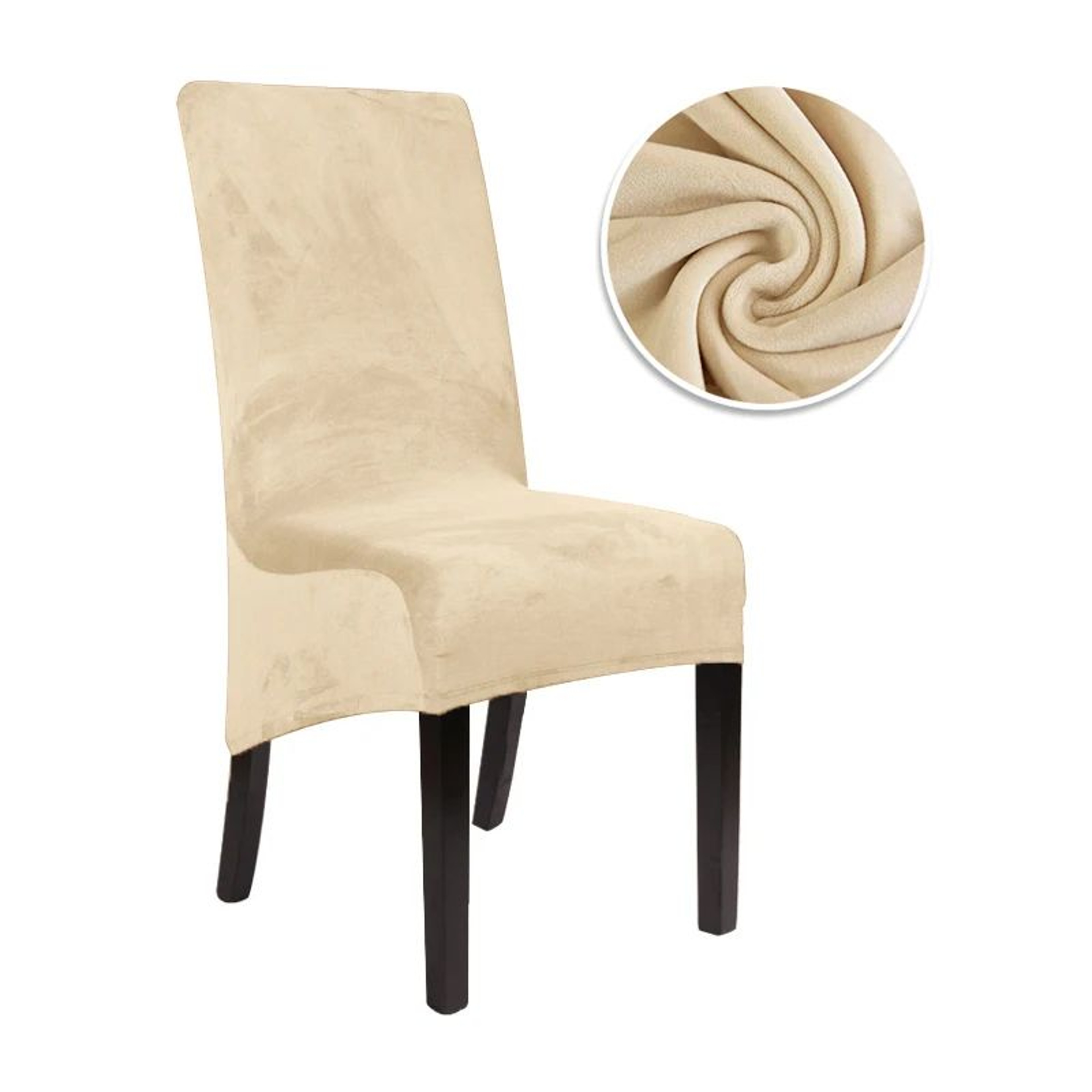 Large Velvet Stretch Dining Chair Cover For High Back Chairs 7