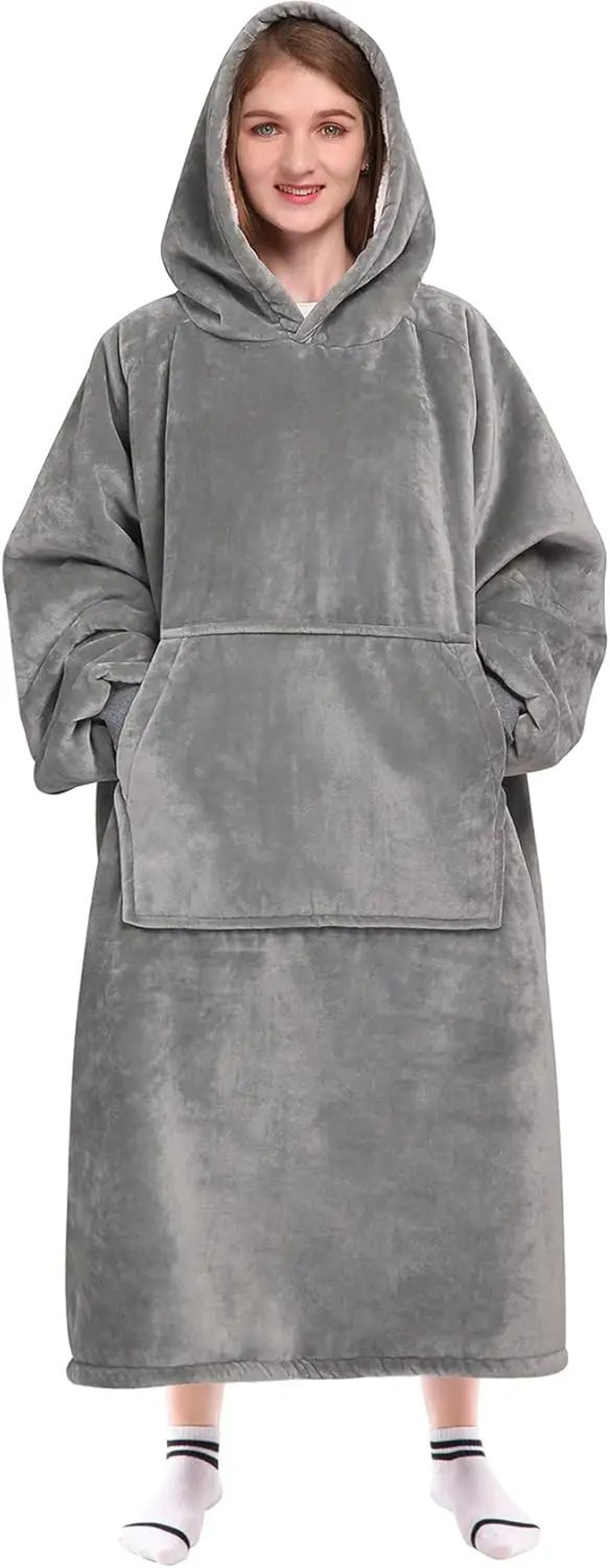Oversized Wearable Blanket Hoodie With Sleeves And Pocket For Men And Women 7