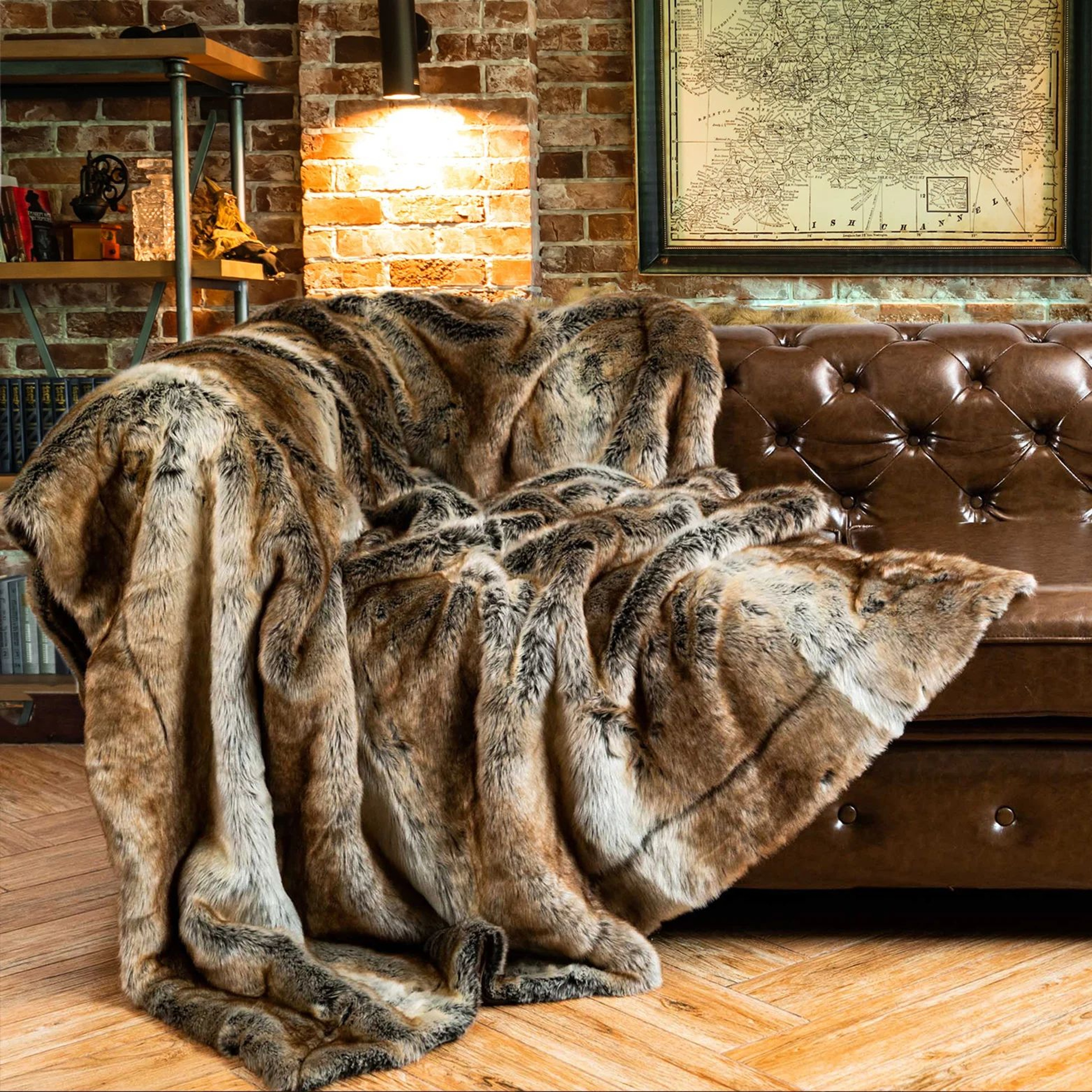 Battilo Luxury Plaid Faux Fur Throw Blanket Soft Warm Plush Sofa And Bed Blanket 0