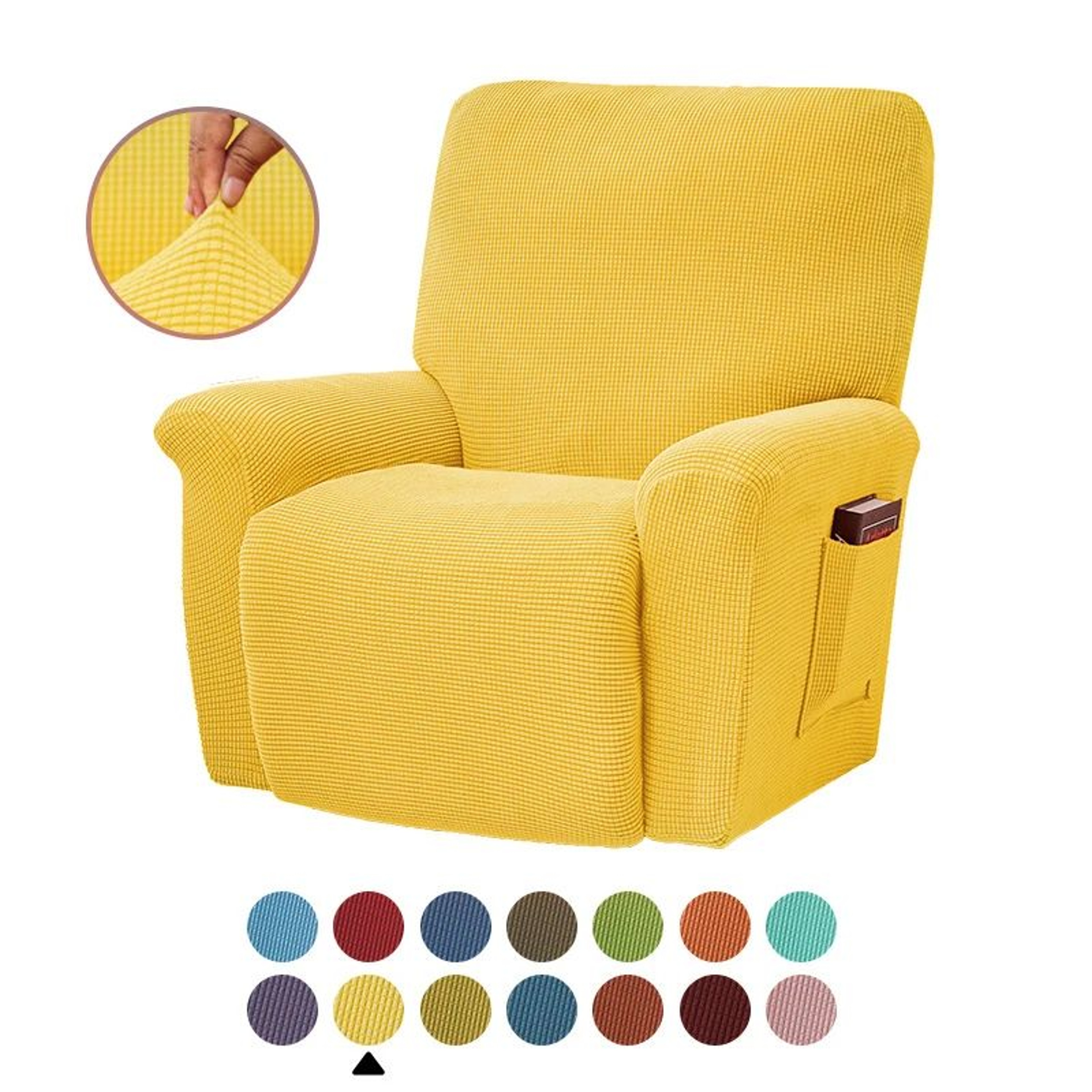 Battilo Waterproof Stretch Recliner Chair Cover With Pocket Plaid Furniture Protector 23