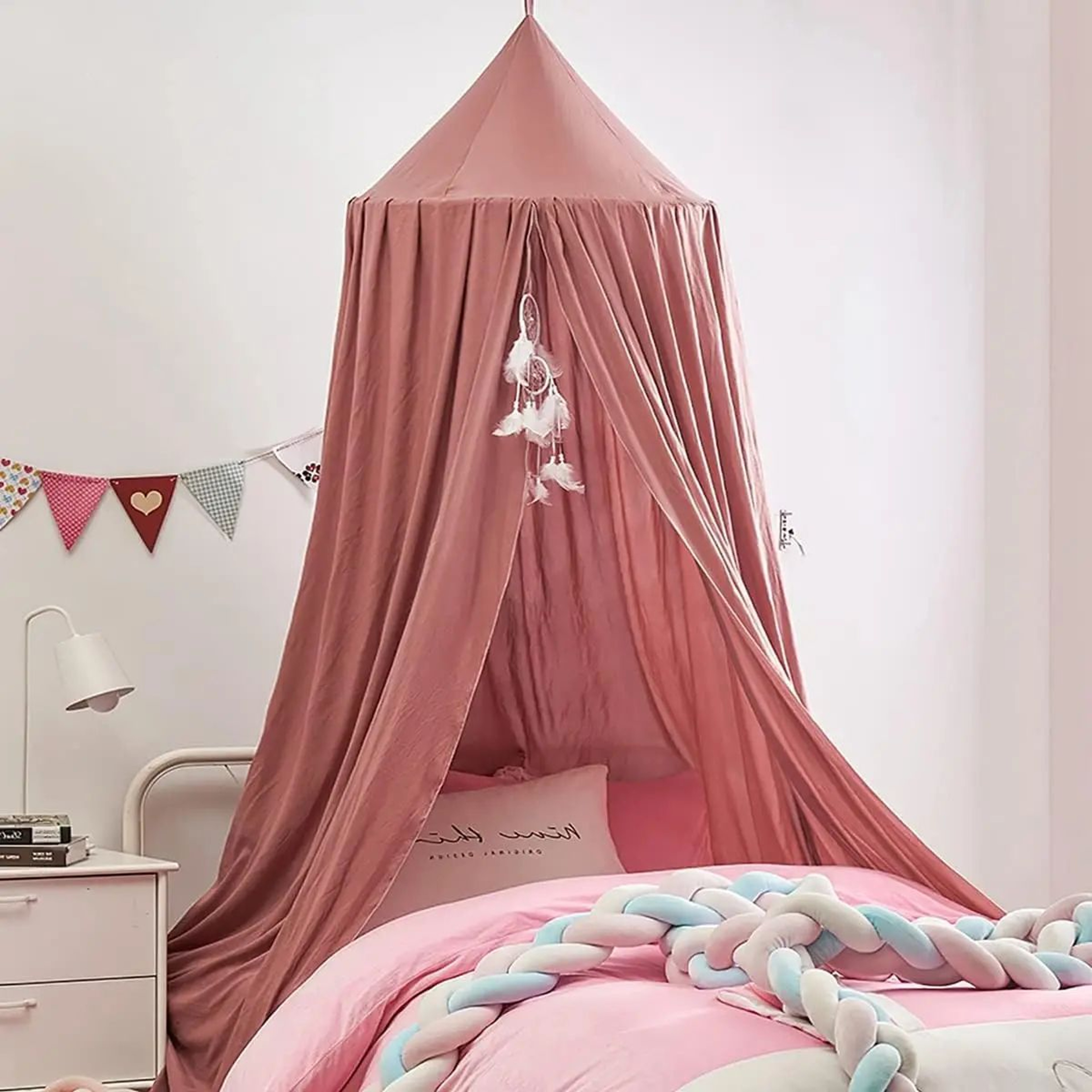 Battilo Kids Bed Canopy Mosquito Net 256 X 1063 Inch Round Hanging Play Tent 13