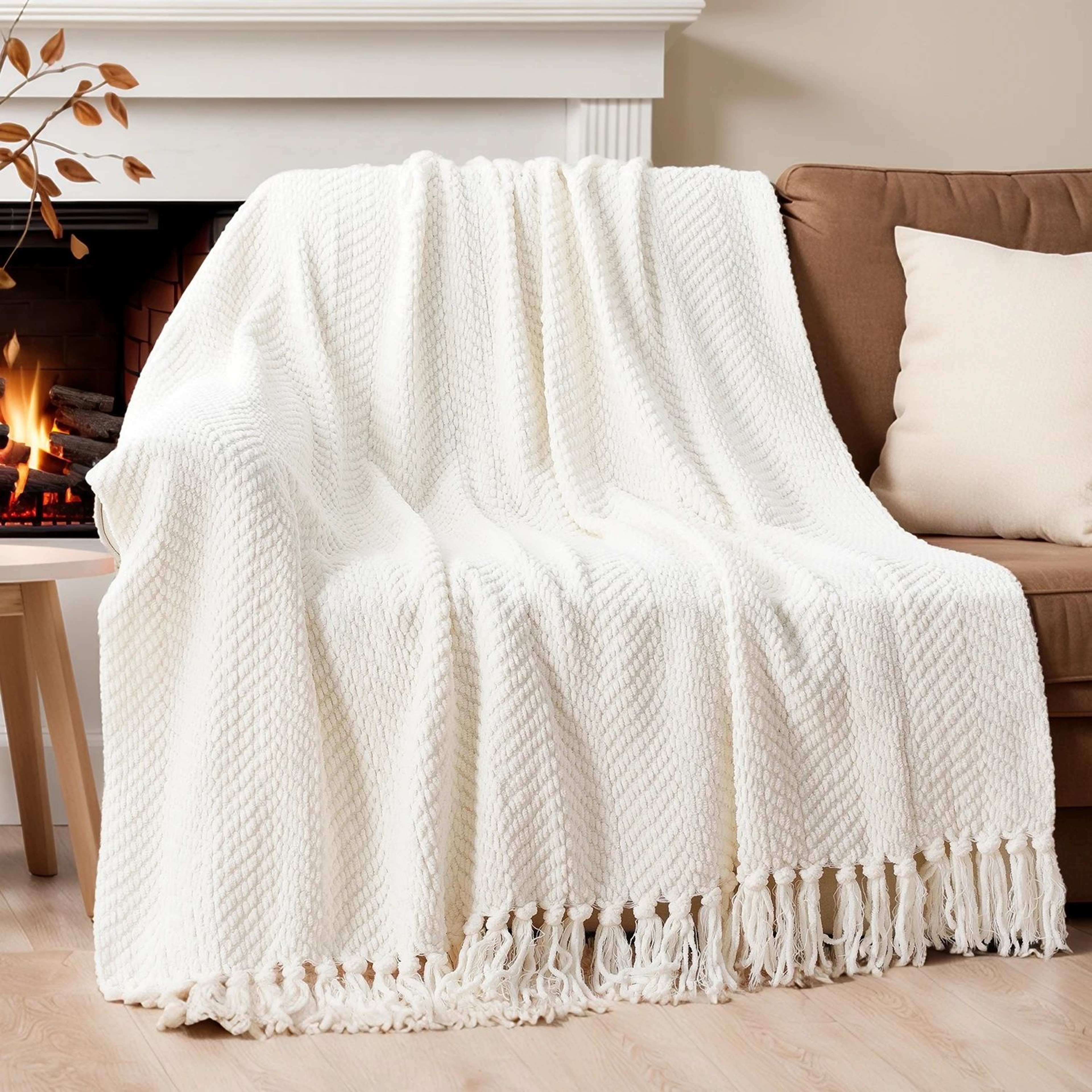 Battilo Soft Chenille Plaid Knit Throw Blanket For Couch And Bed 1