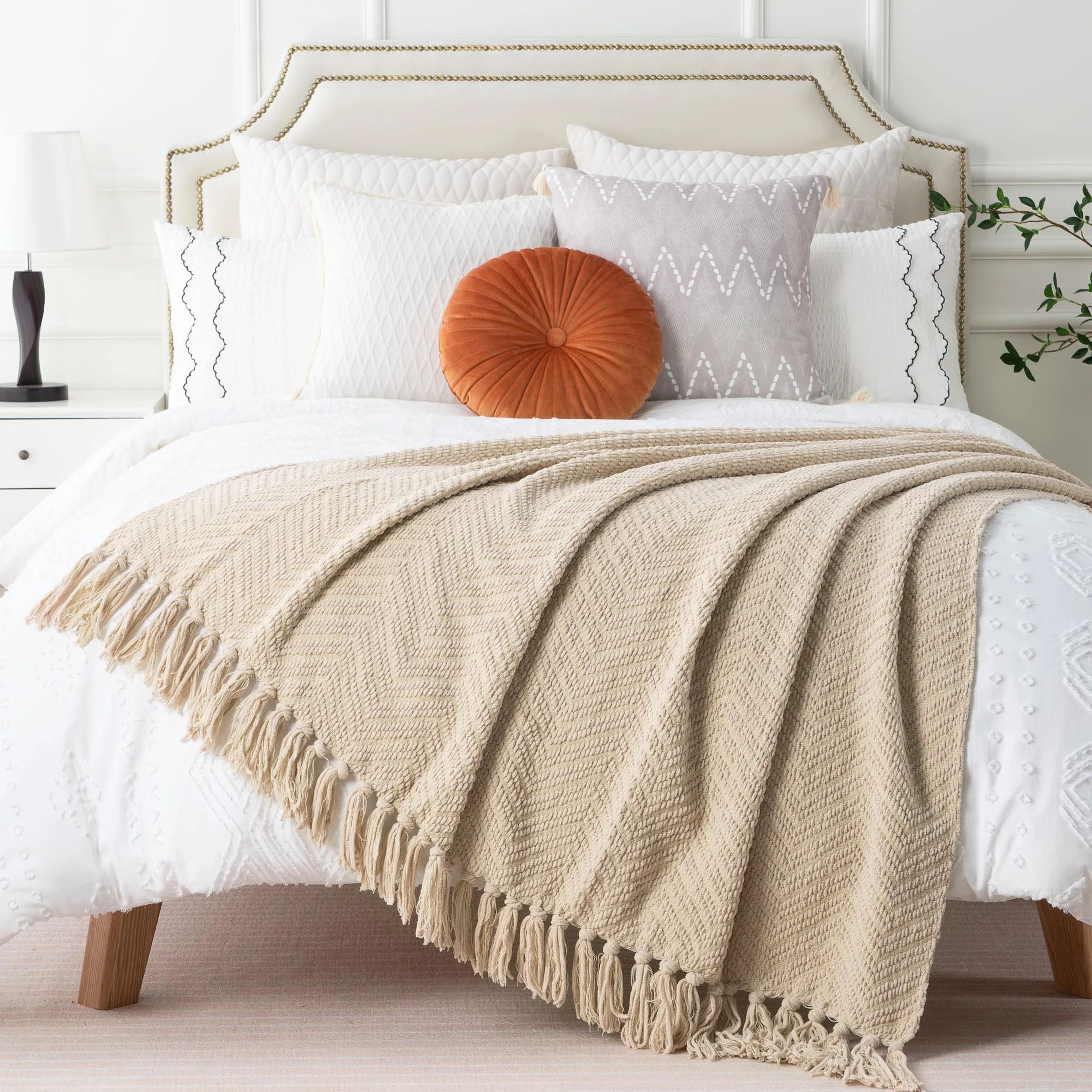 Battilo Soft Chenille Plaid Knit Throw Blanket For Couch And Bed 2
