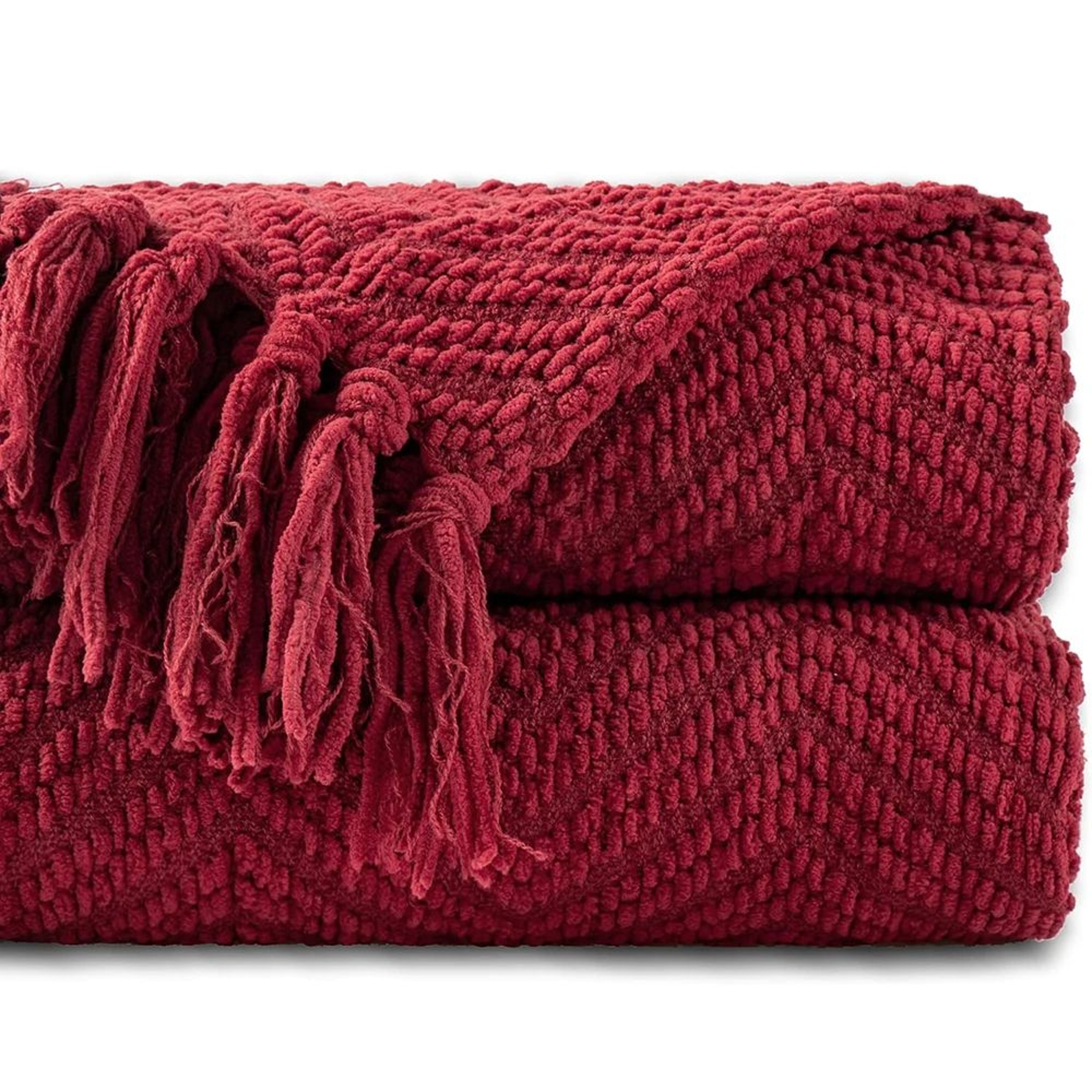 Battilo Soft Chenille Plaid Knit Throw Blanket For Couch And Bed 12